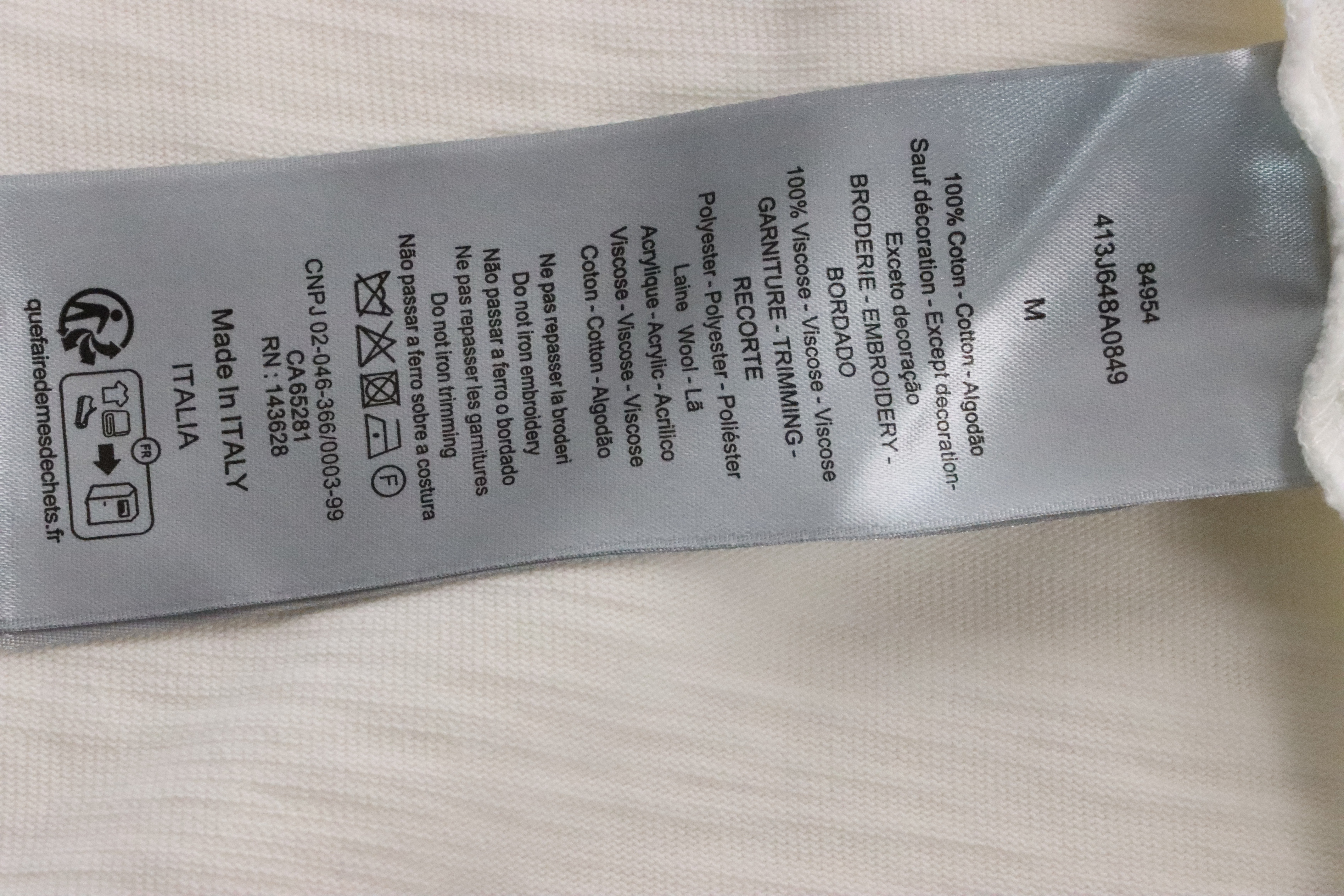 Dior Dinosaur Pocket Embroidered Short Sleeve white