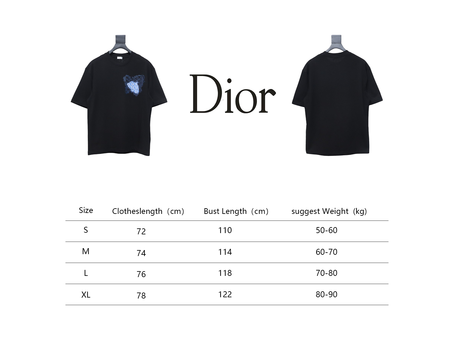 Dior Heart Print Short Sleeve Black