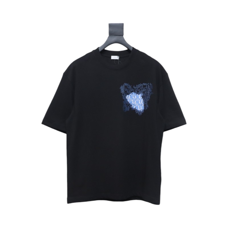 Dior Heart Print Short Sleeve Black