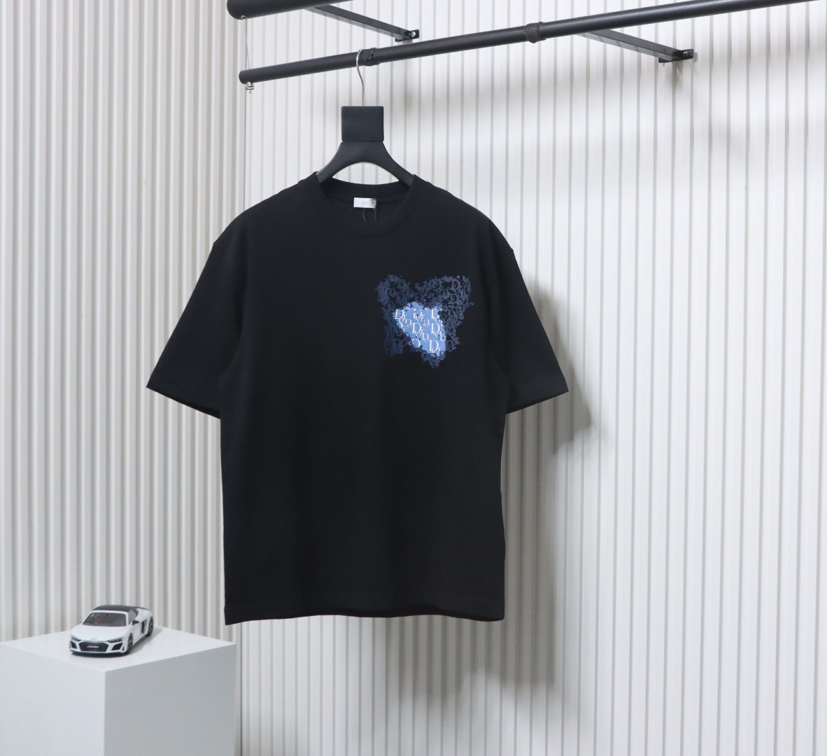 Dior Heart Print Short Sleeve Black