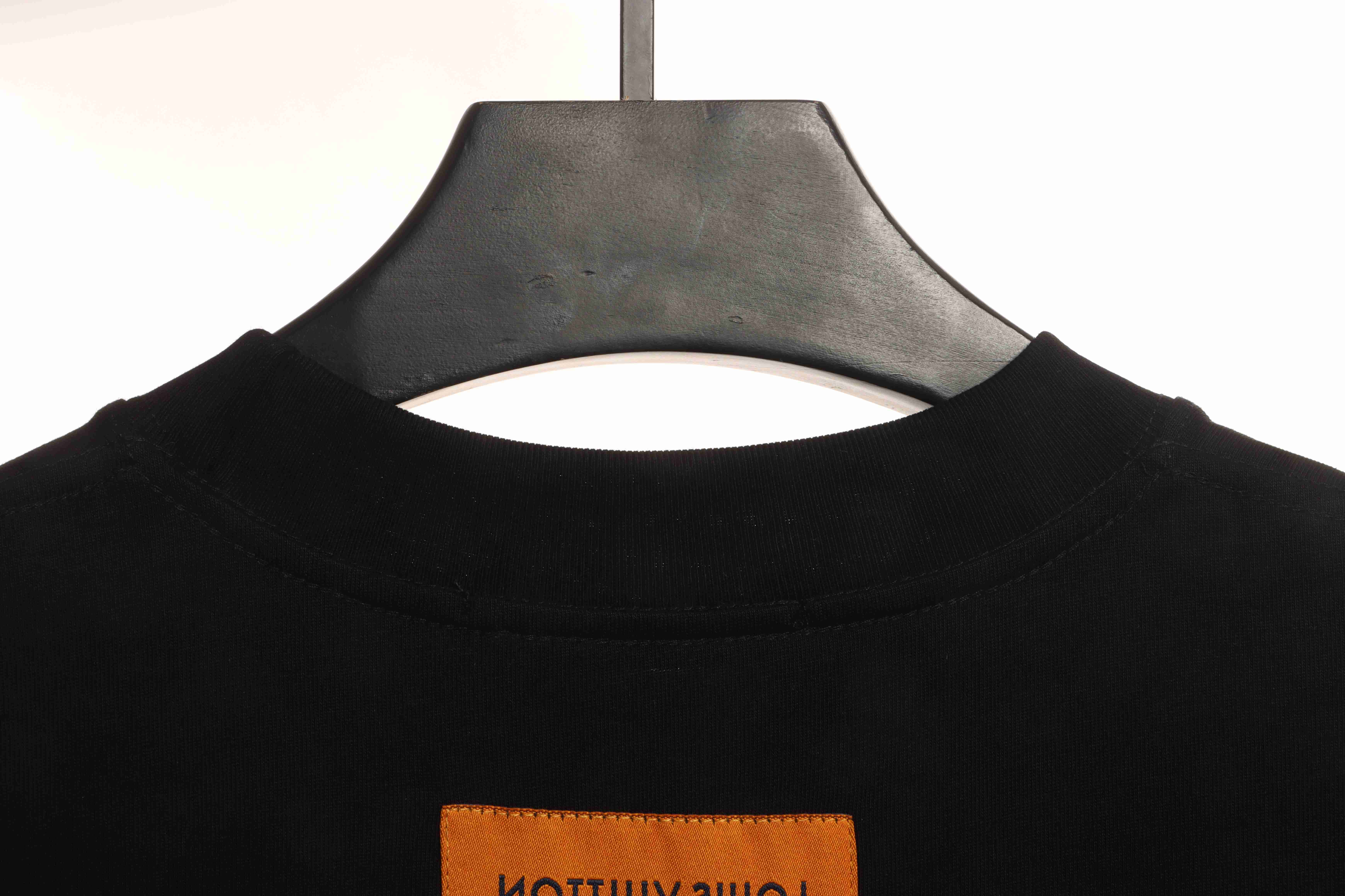 LV co-branded Chrome Hearts patch horseshoe short sleeves Black