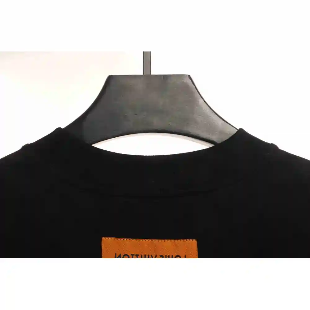LV co-branded Chrome Hearts patch horseshoe short sleeves Black