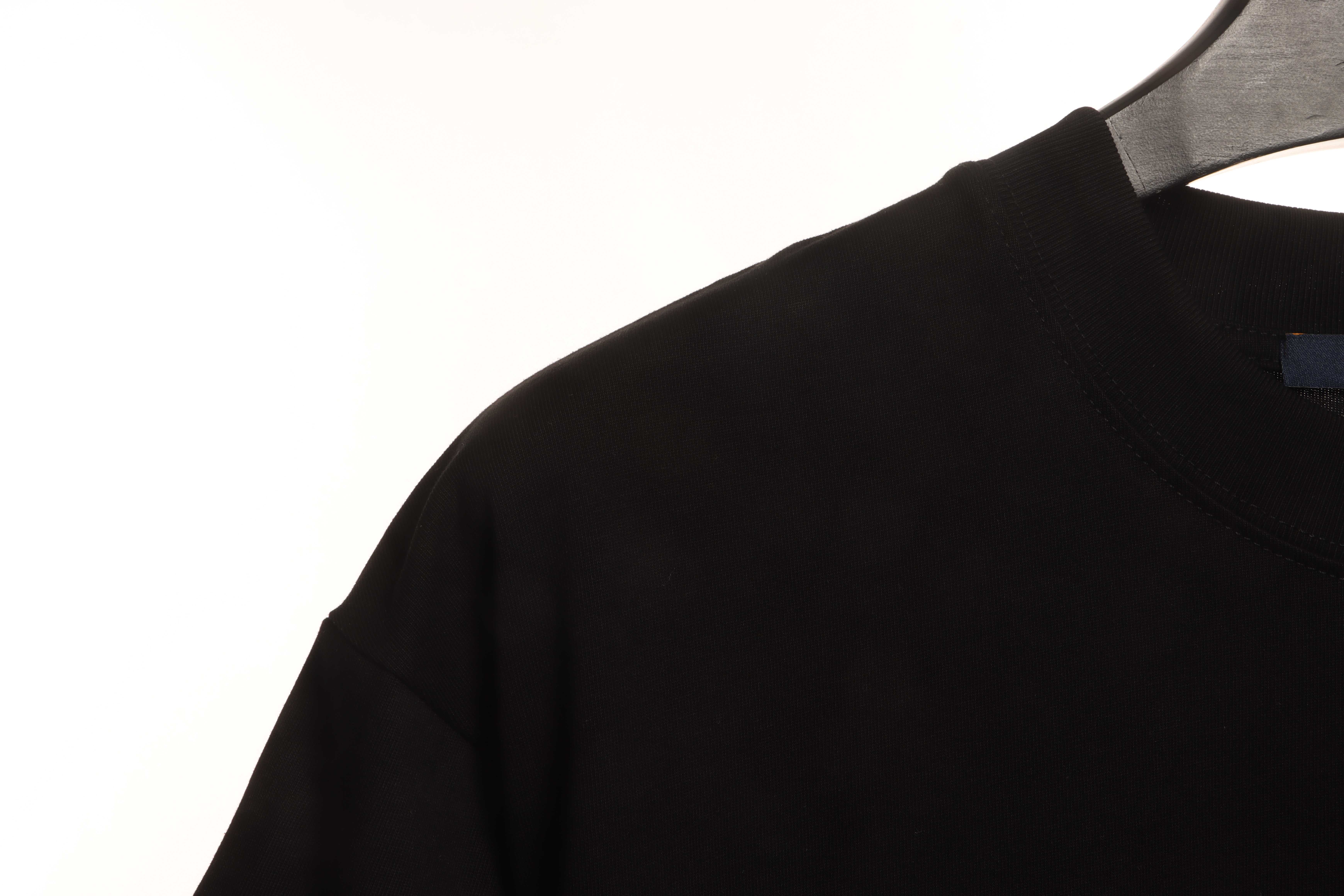 LV co-branded Chrome Hearts patch horseshoe short sleeves Black