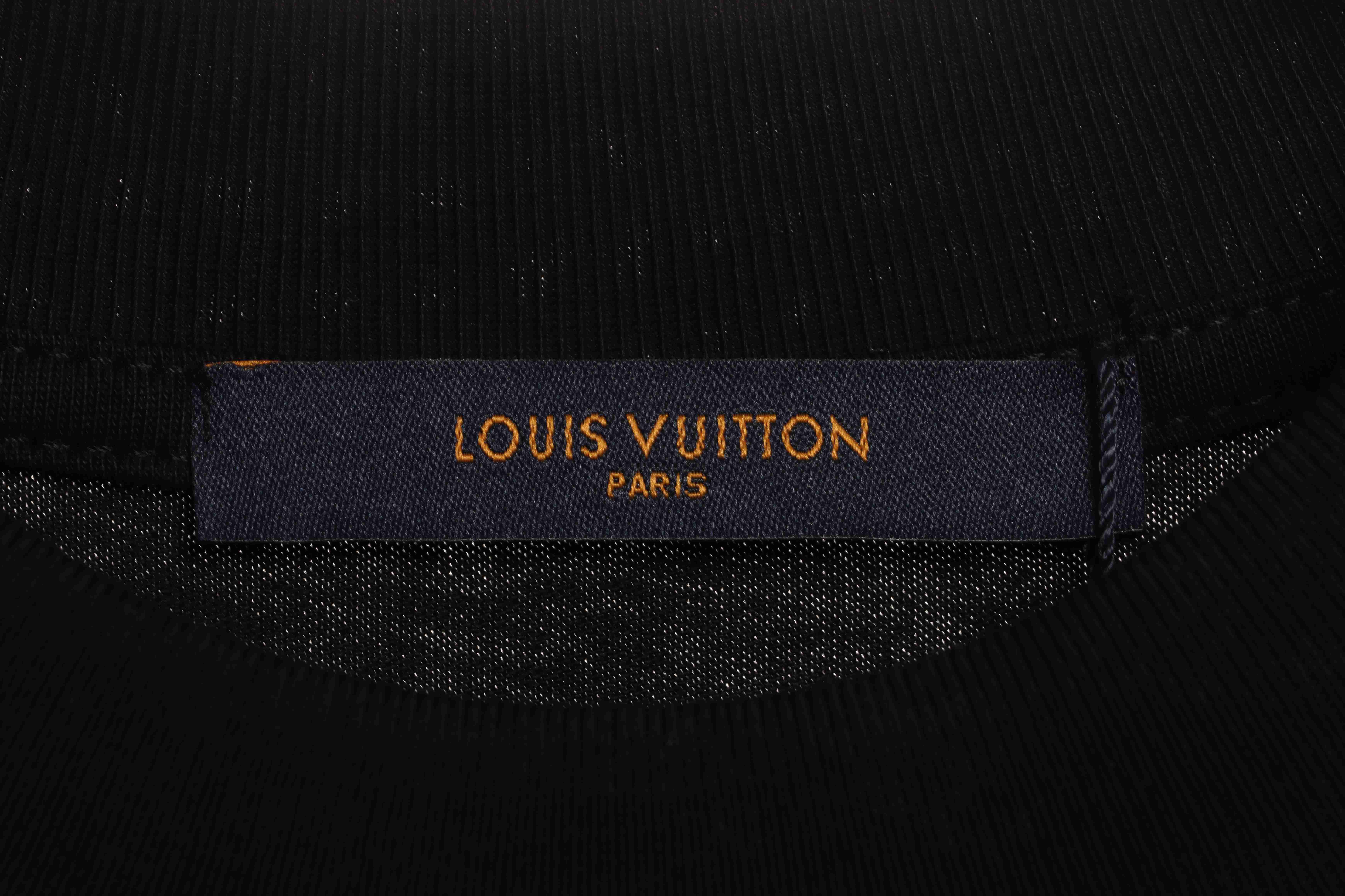 LV co-branded Chrome Hearts patch horseshoe short sleeves Black