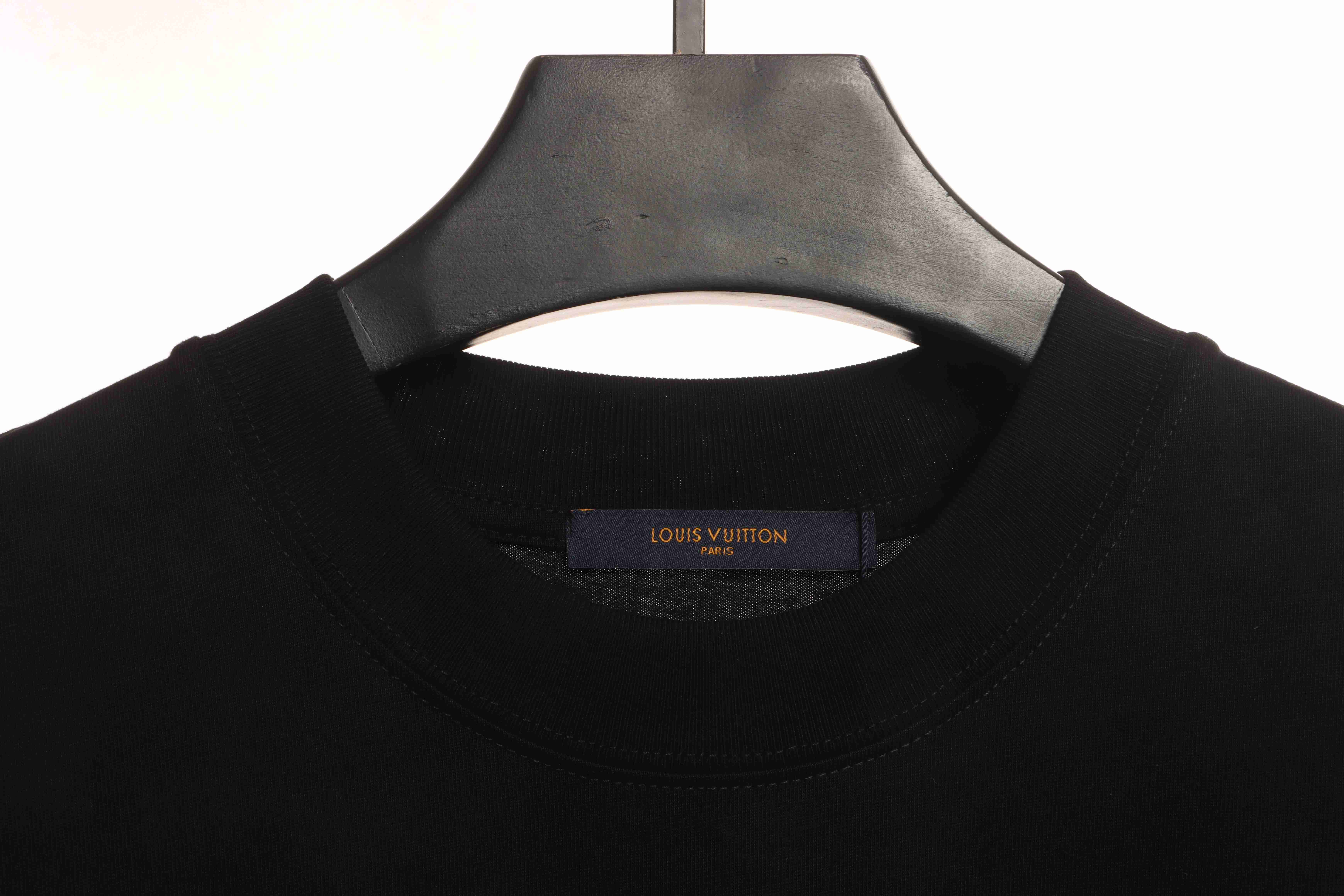 LV co-branded Chrome Hearts patch horseshoe short sleeves Black