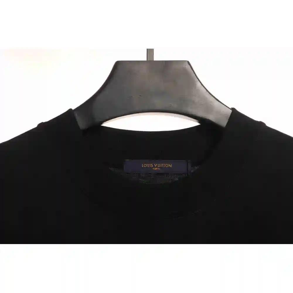 LV co-branded Chrome Hearts patch horseshoe short sleeves Black