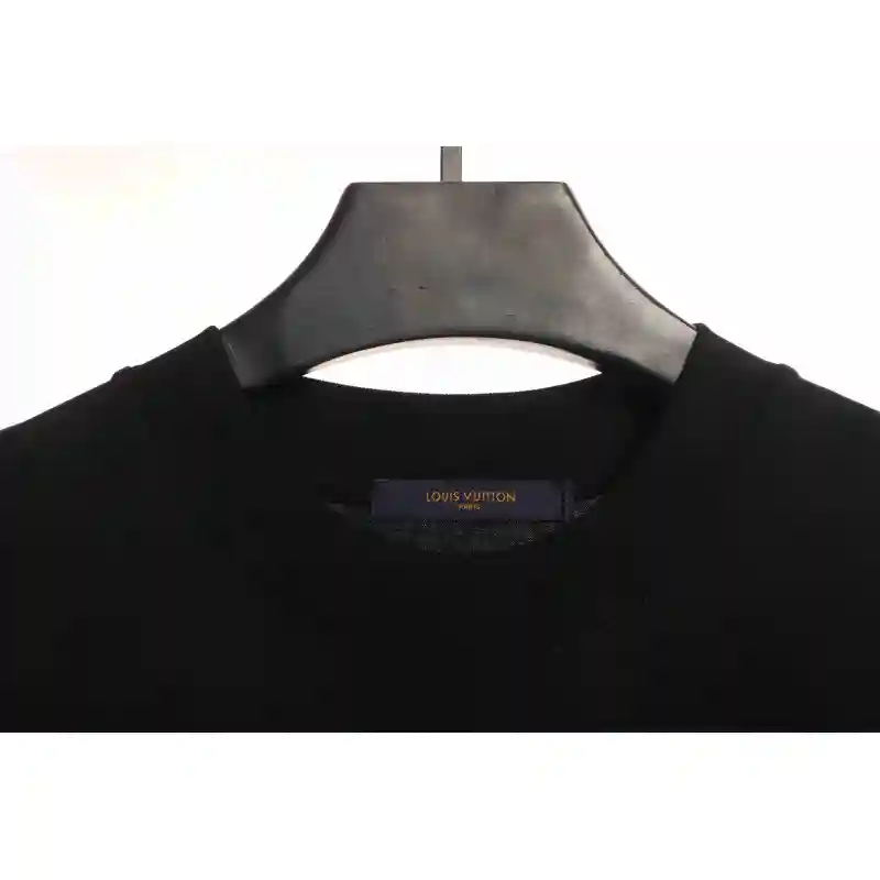 LV co-branded Chrome Hearts patch horseshoe short sleeves Black