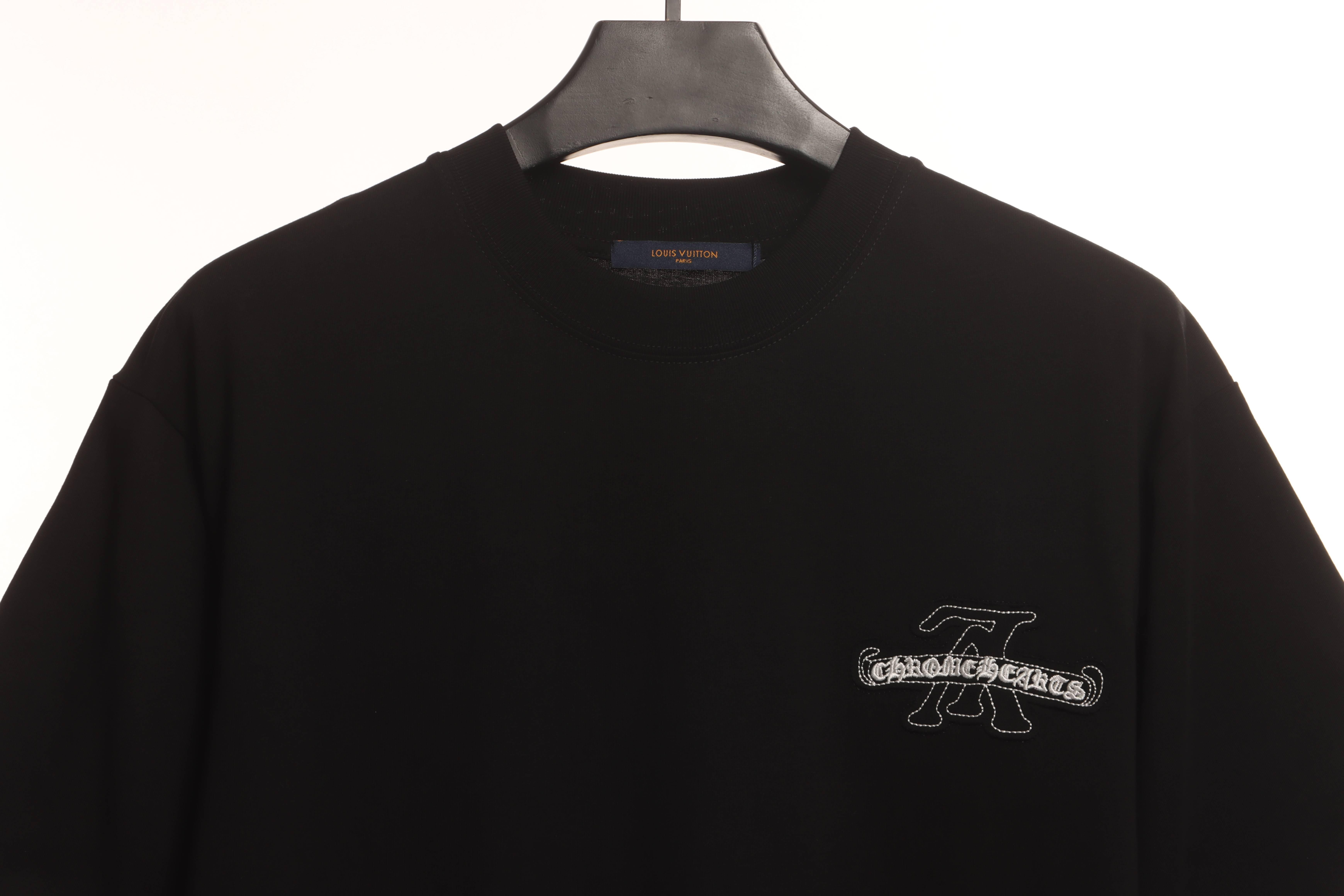 LV co-branded Chrome Hearts patch horseshoe short sleeves Black