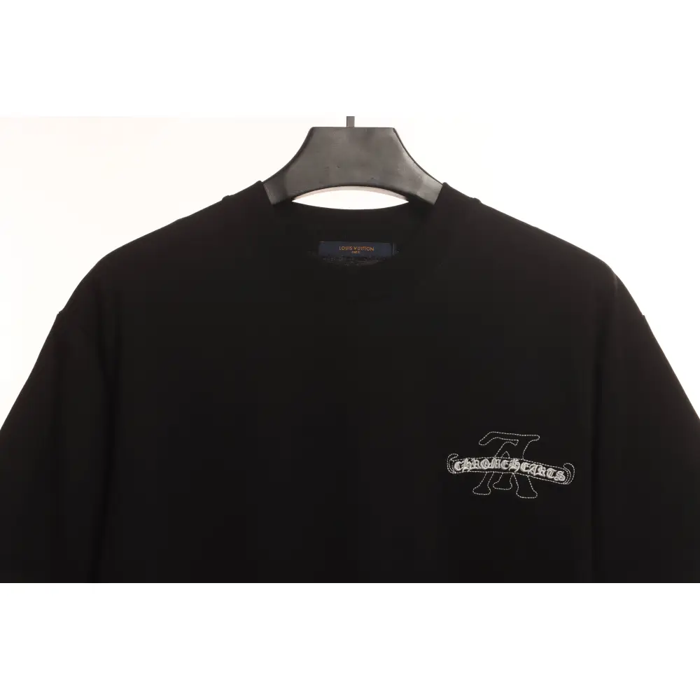 LV co-branded Chrome Hearts patch horseshoe short sleeves Black