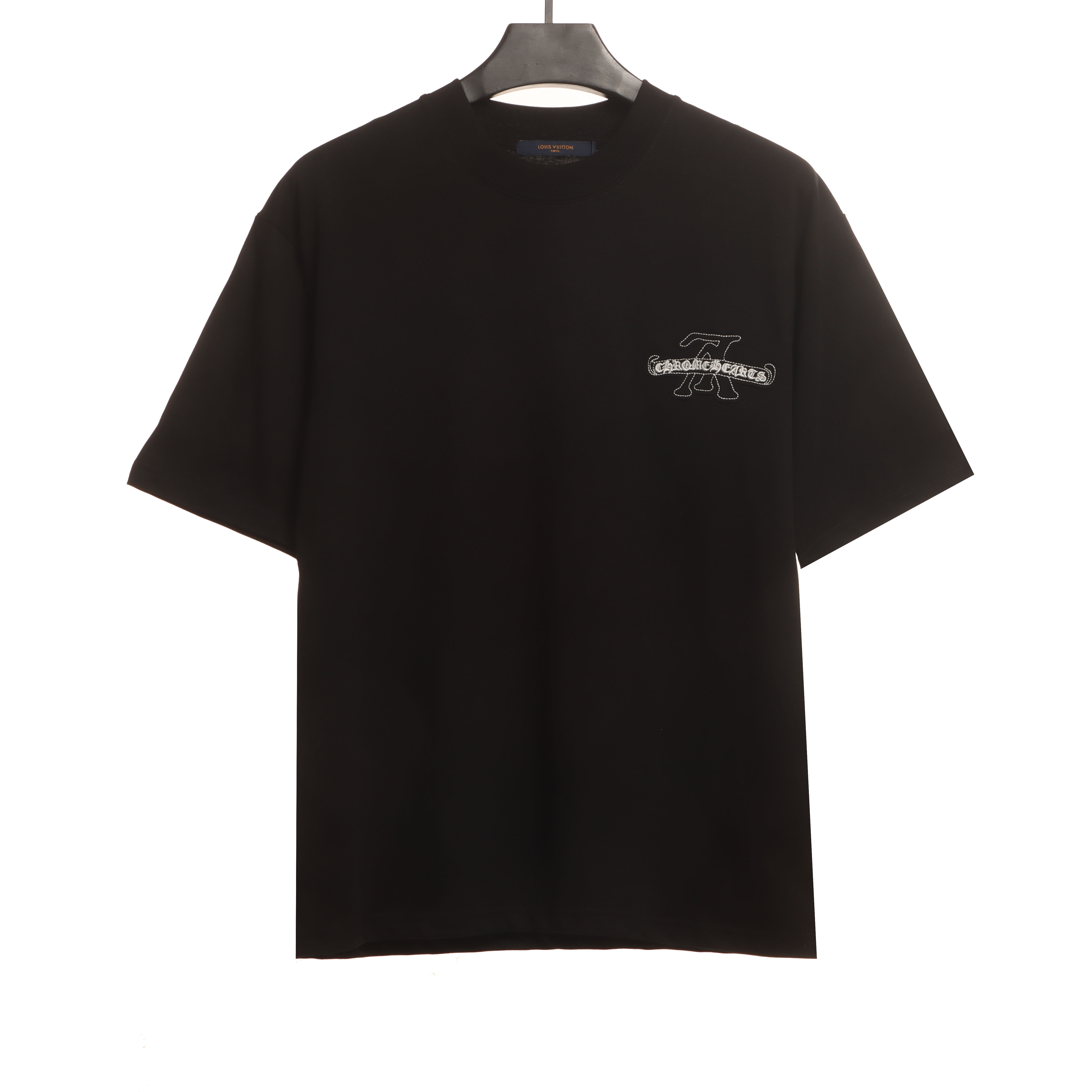 LV co-branded Chrome Hearts patch horseshoe short sleeves Black