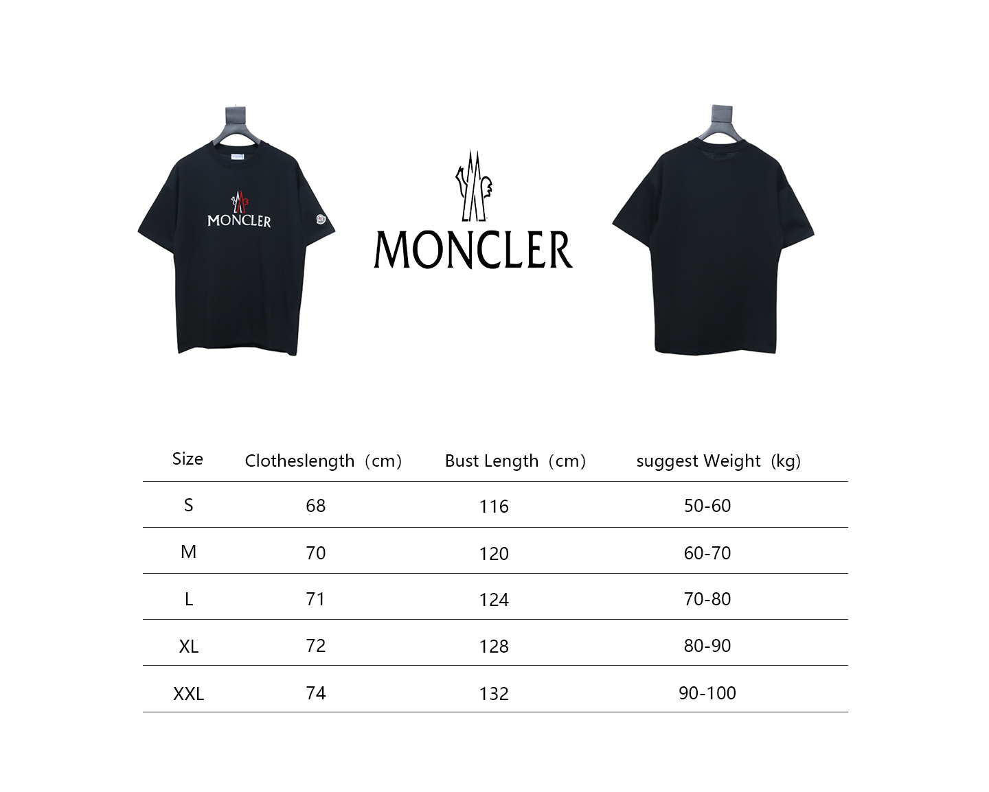 Moncler 2025 Spring and Summer New Short Sleeve T-shirt Black
