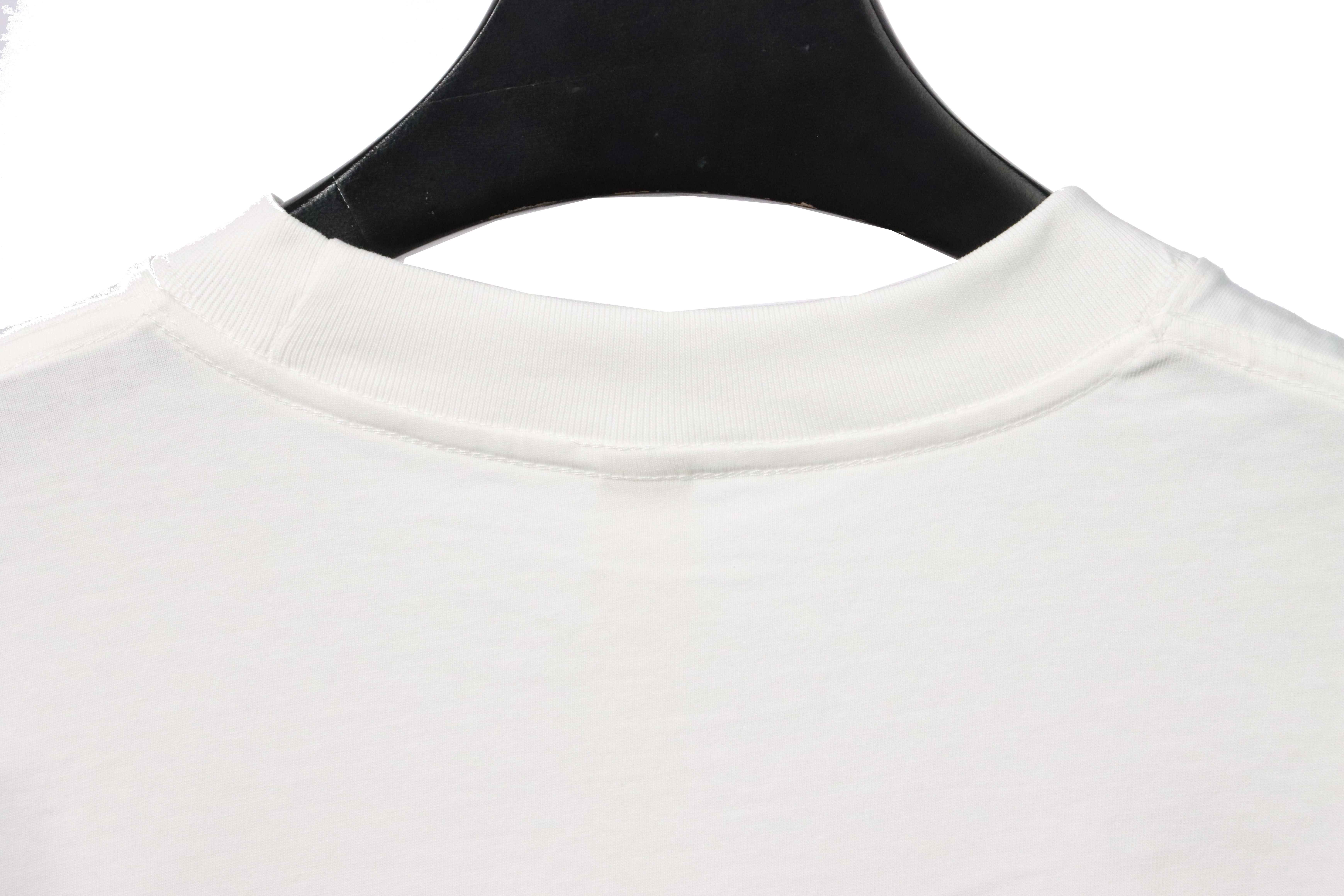 Chrome Hearts neckline Sanskrit horseshoe print short sleeves white