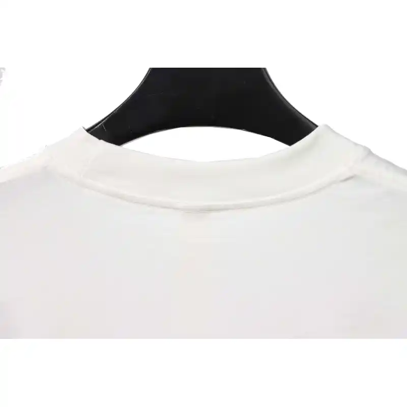 Chrome Hearts neckline Sanskrit horseshoe print short sleeves white