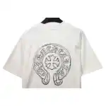 Chrome Hearts neckline Sanskrit horseshoe print short sleeves white