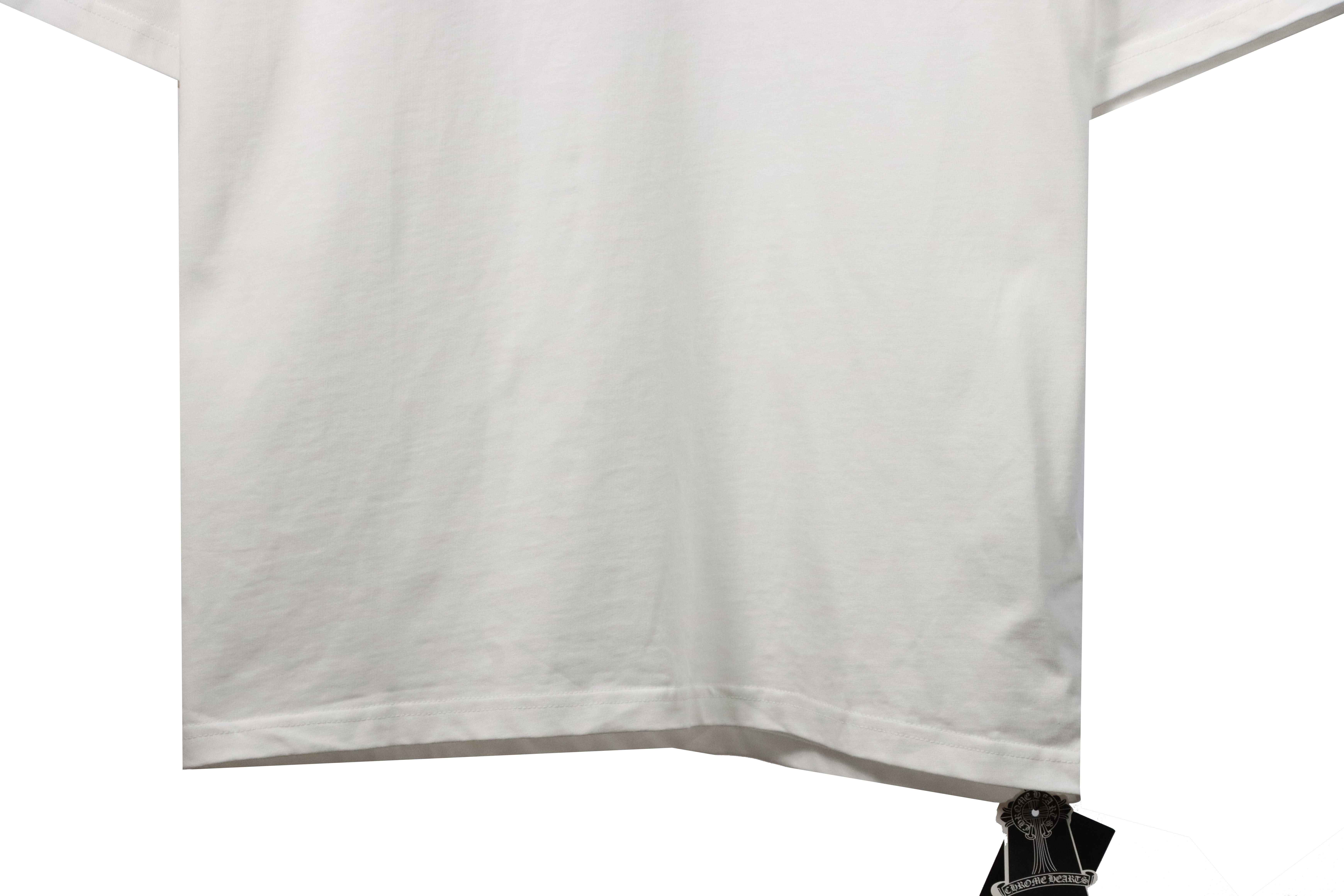 Chrome Hearts neckline Sanskrit horseshoe print short sleeves white