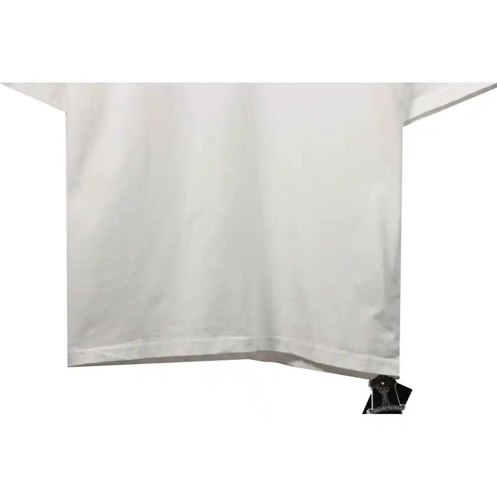 Chrome Hearts neckline Sanskrit horseshoe print short sleeves white