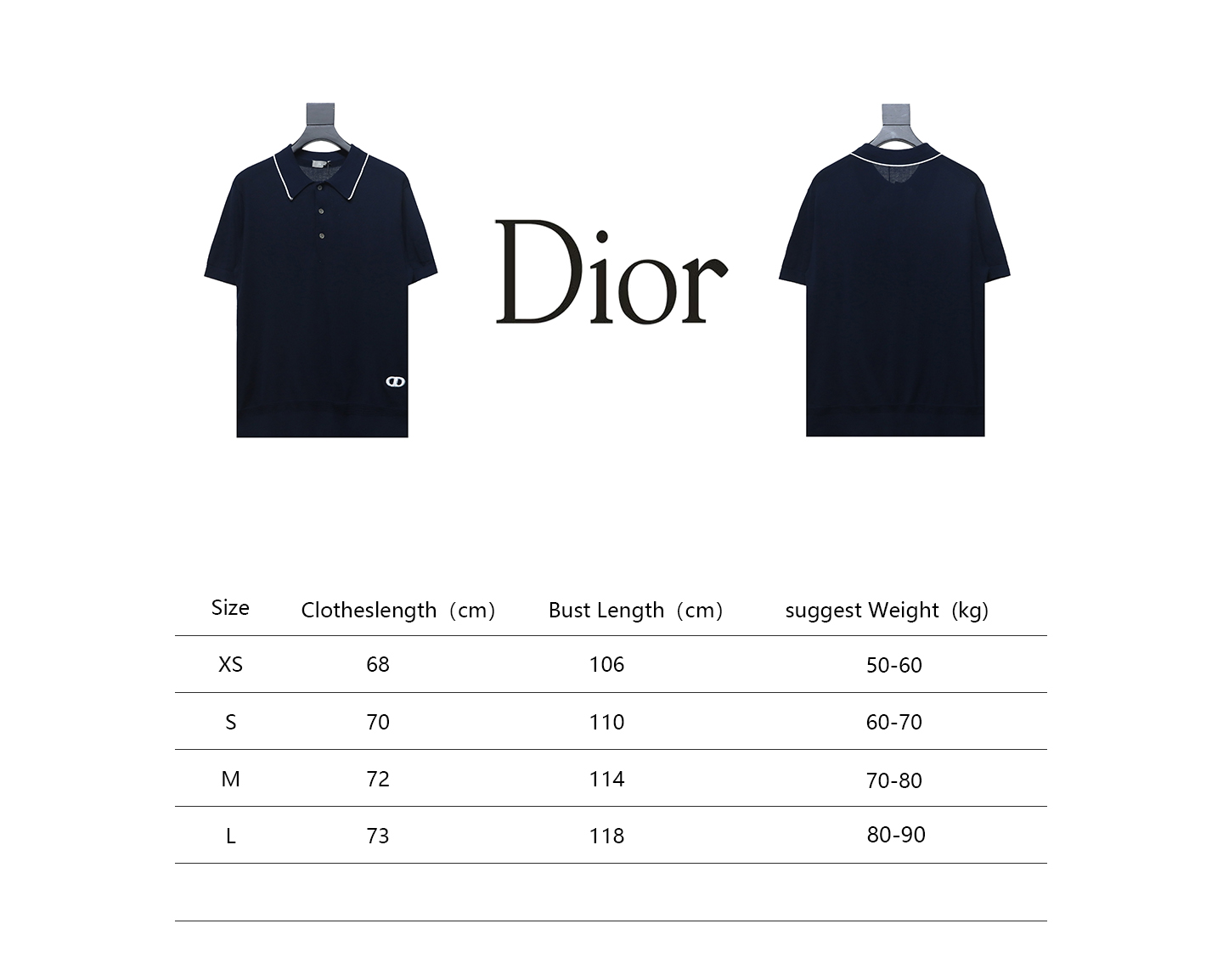Dior 24ss embroidered small logo knitted Polo short sleeve black