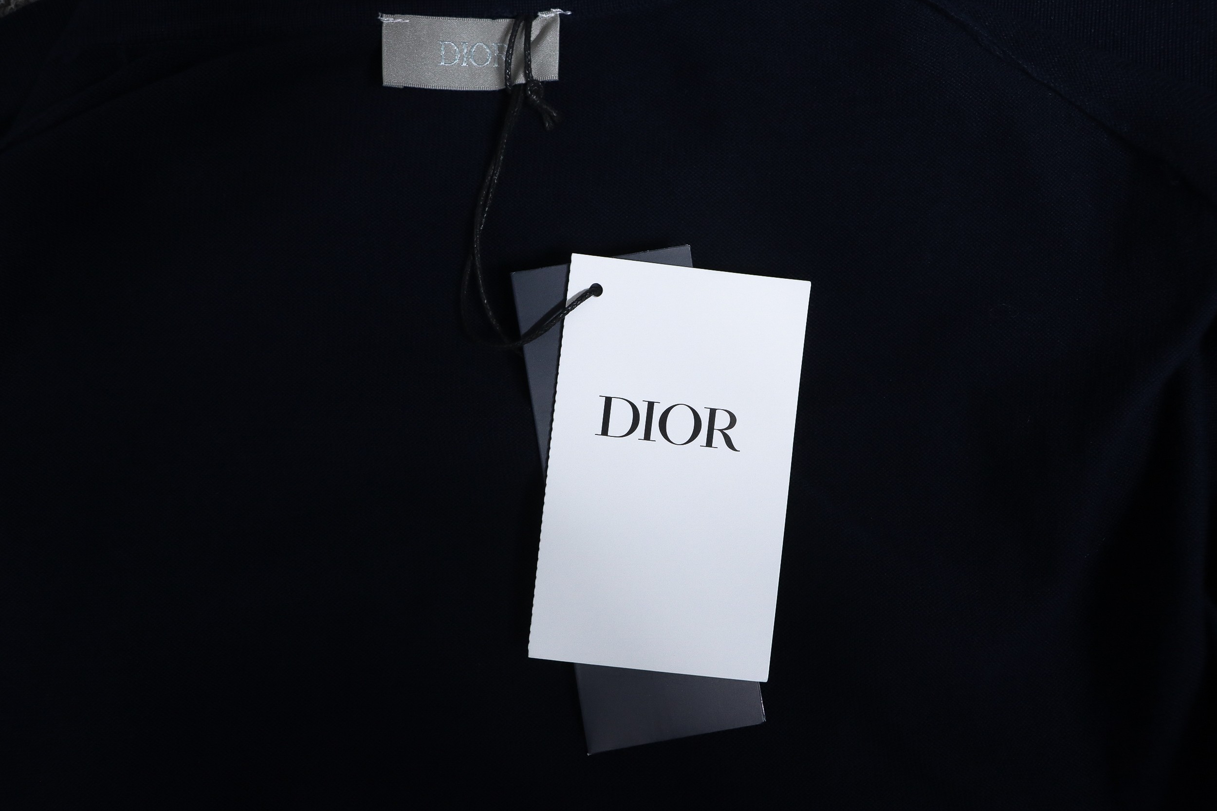 Dior 24ss embroidered small logo knitted Polo short sleeve black