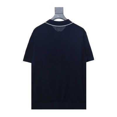 Dior 24ss embroidered small logo knitted Polo short sleeve black 02