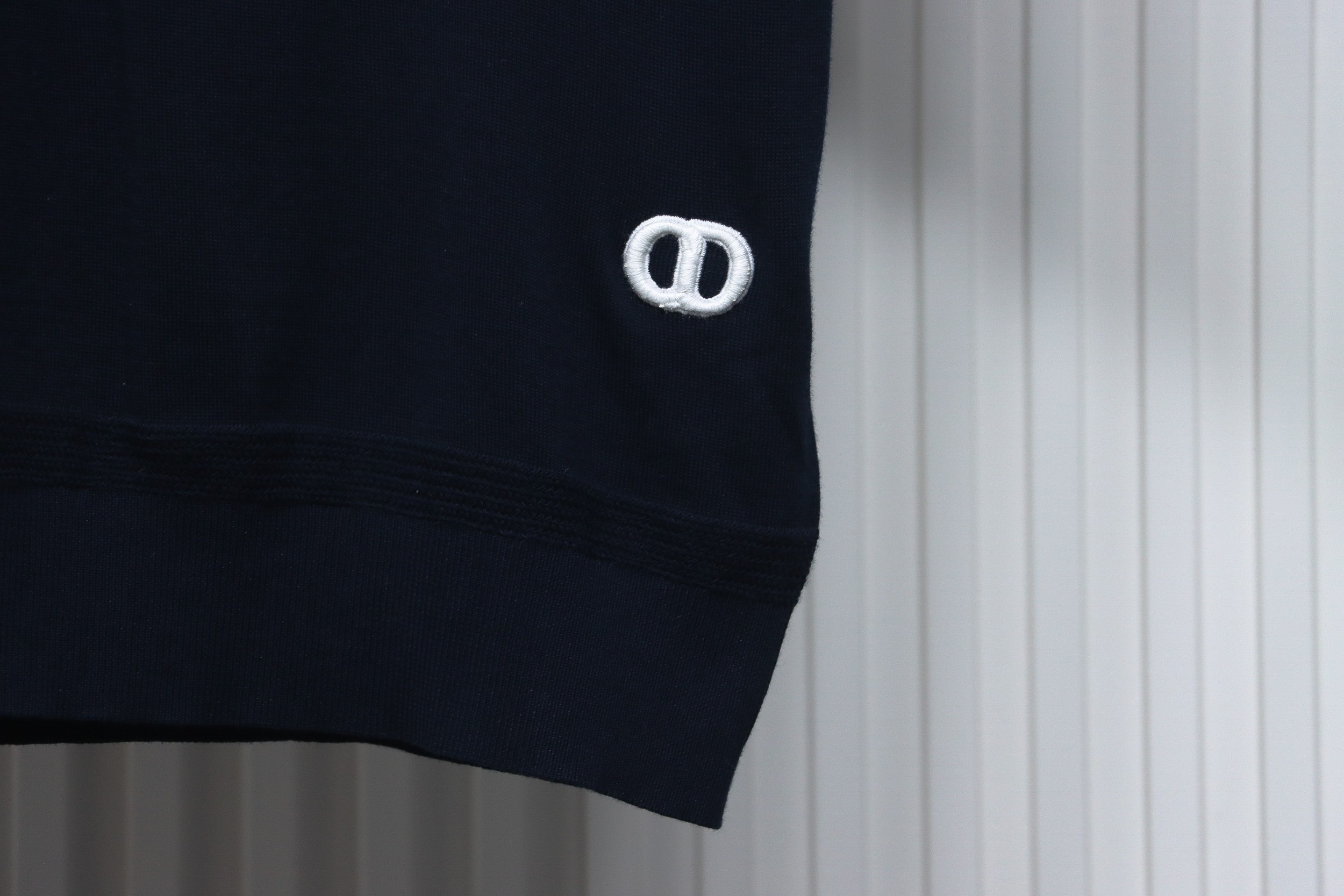 Dior 24ss embroidered small logo knitted Polo short sleeve black