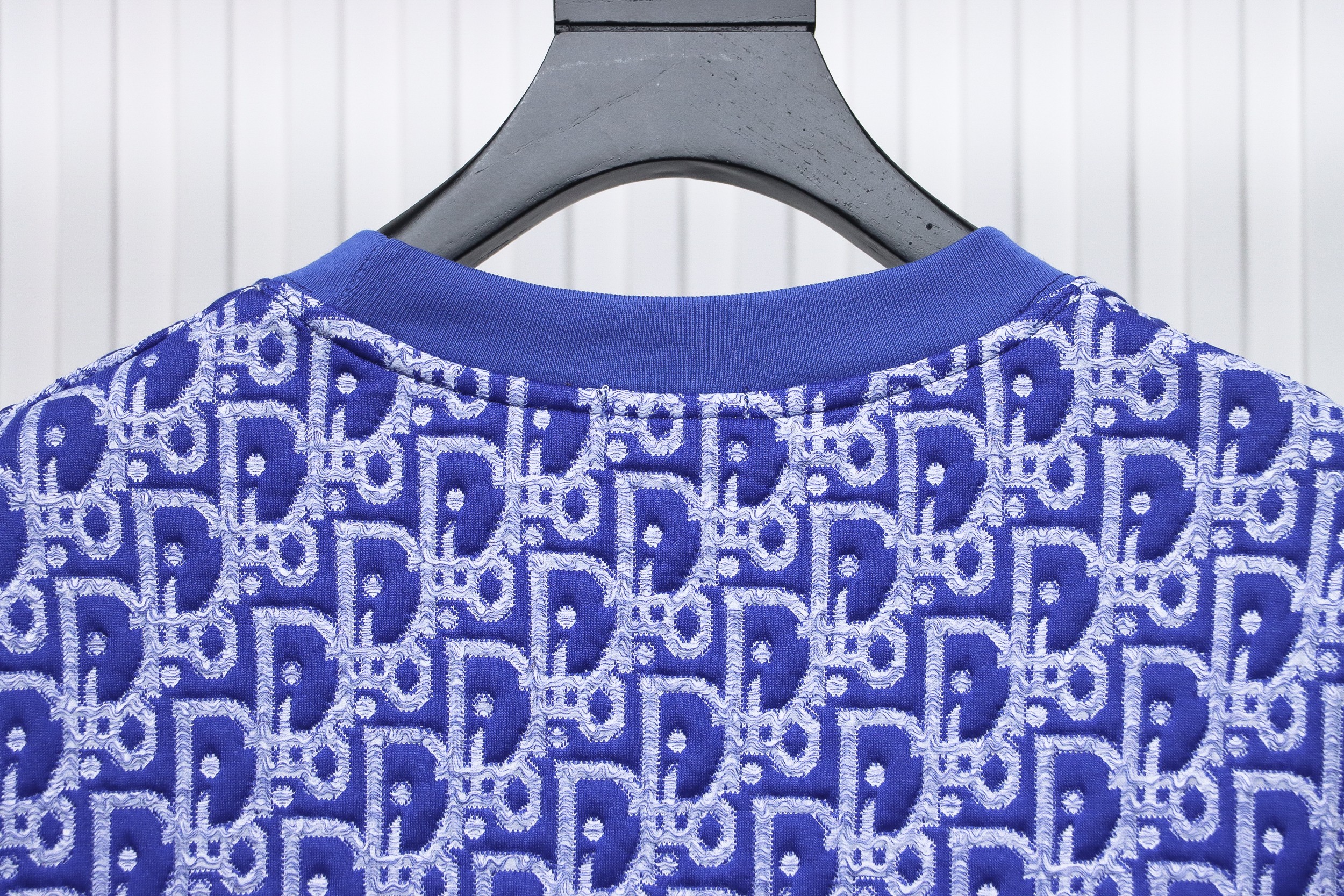 Dior 24ss full print monogram jacquard short sleeves blue