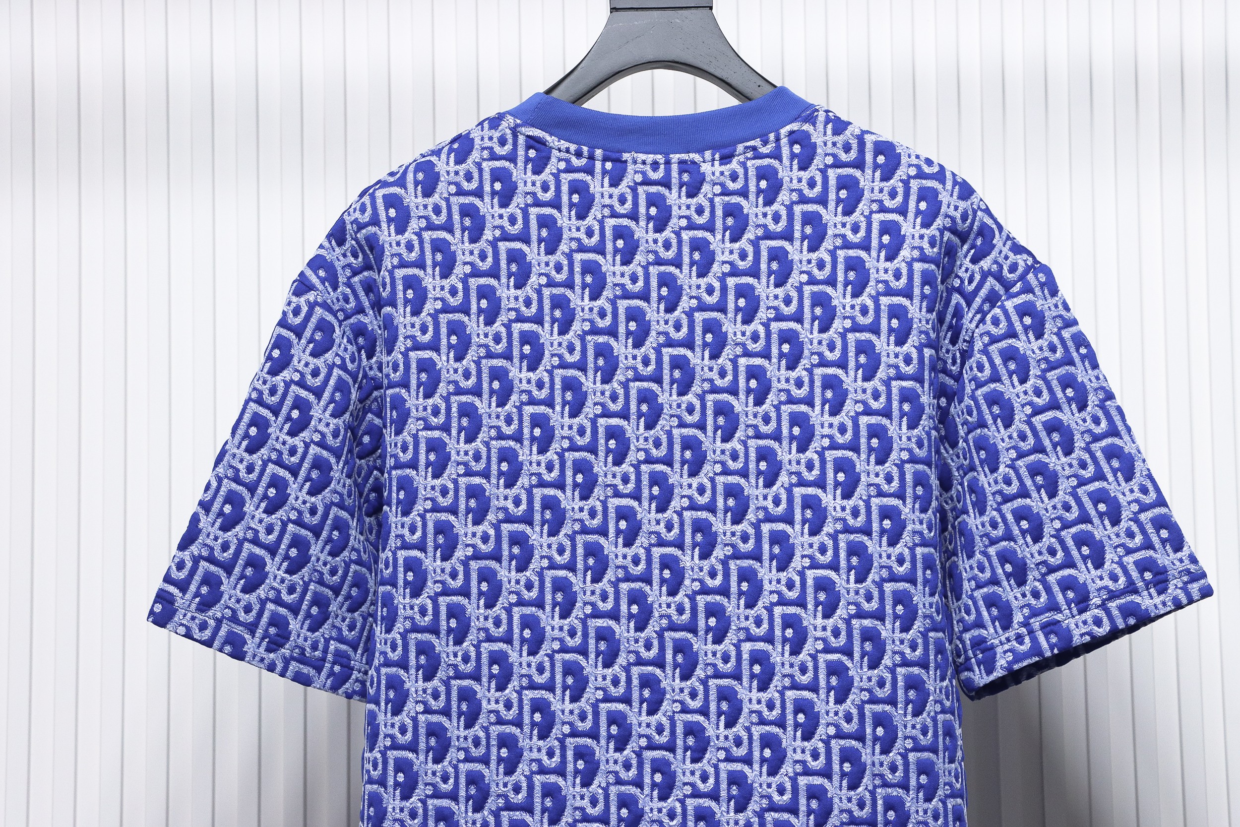 Dior 24ss full print monogram jacquard short sleeves blue