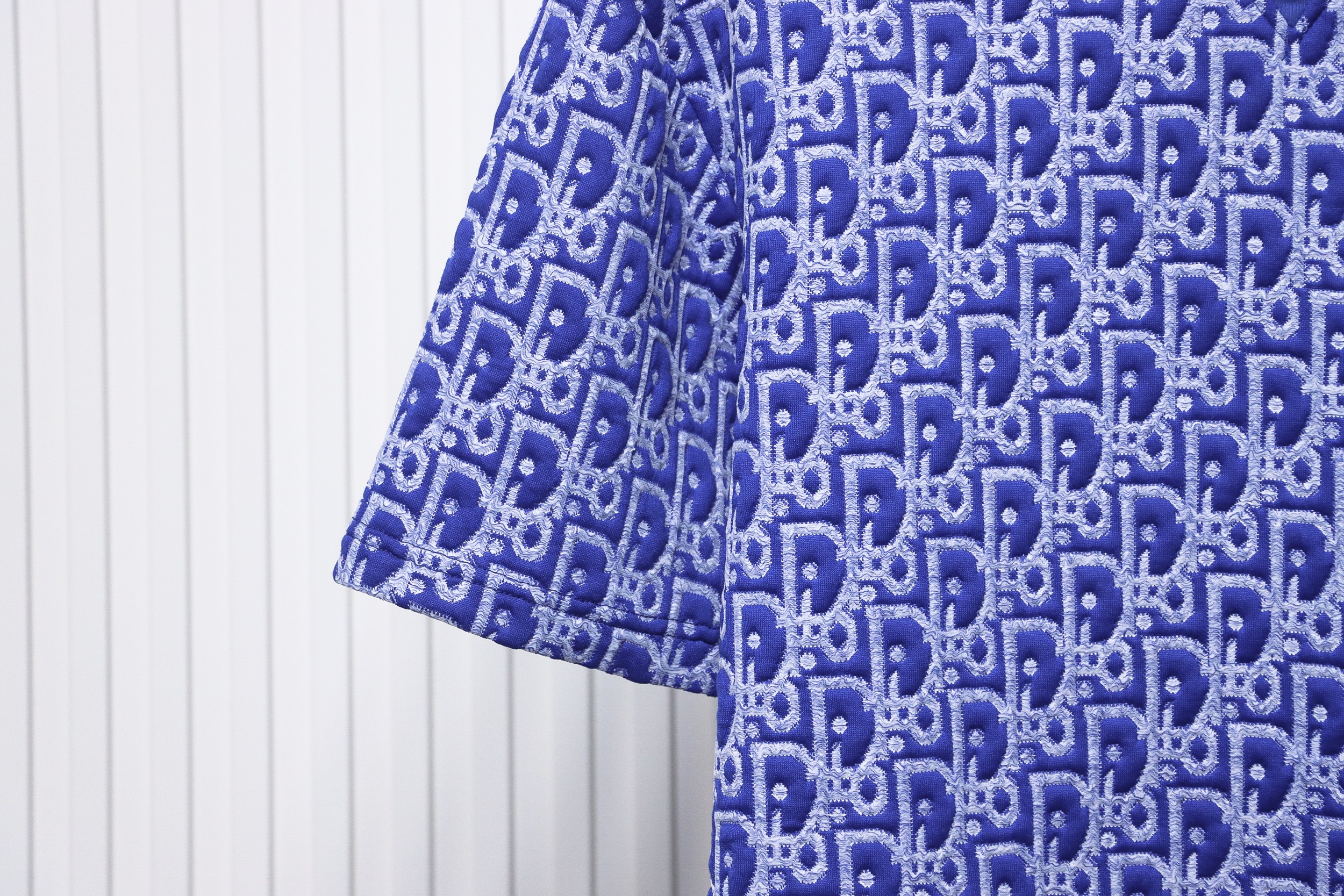 Dior 24ss full print monogram jacquard short sleeves blue