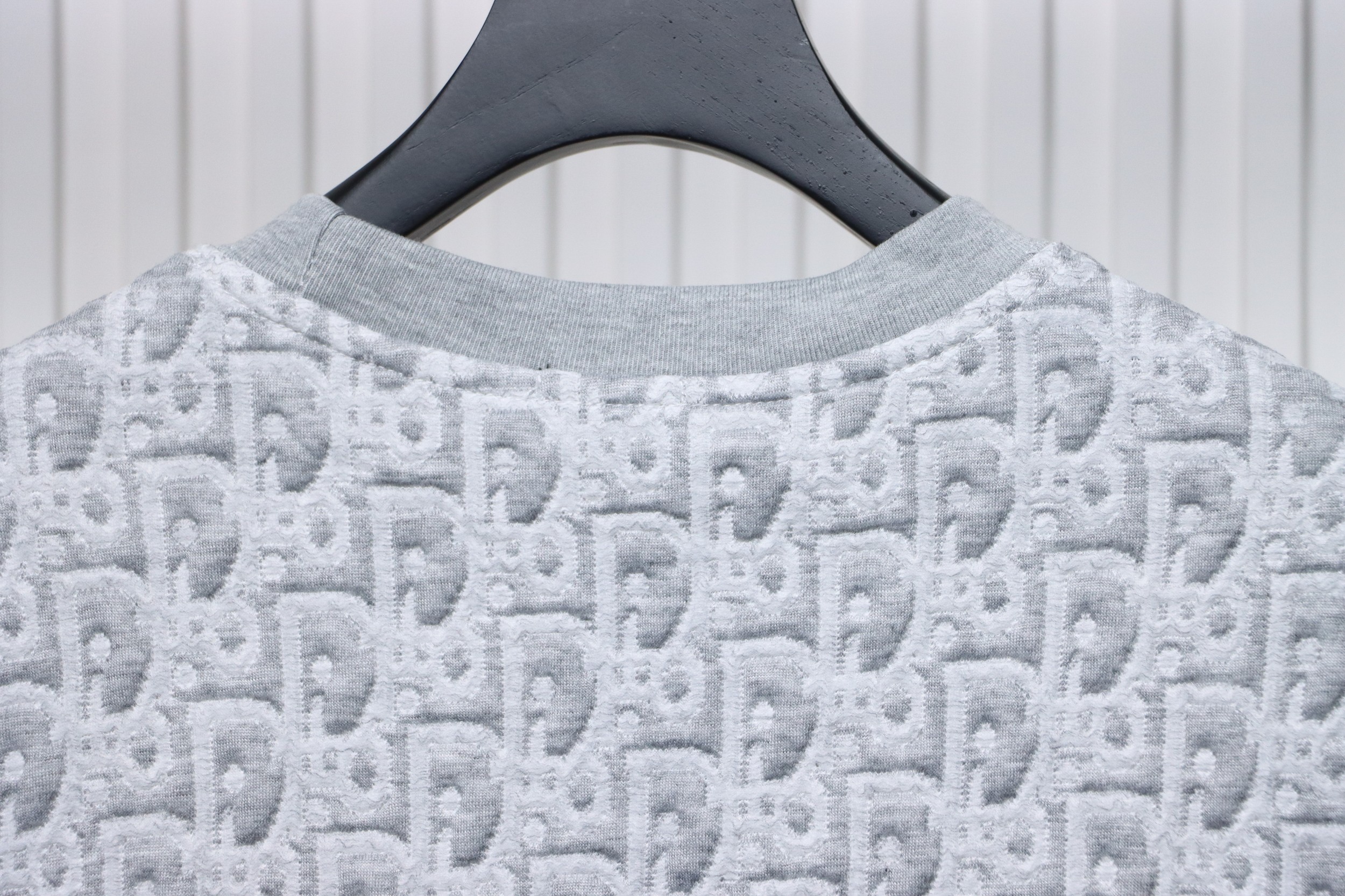 Dior 24ss full print monogram jacquard short sleeves grey