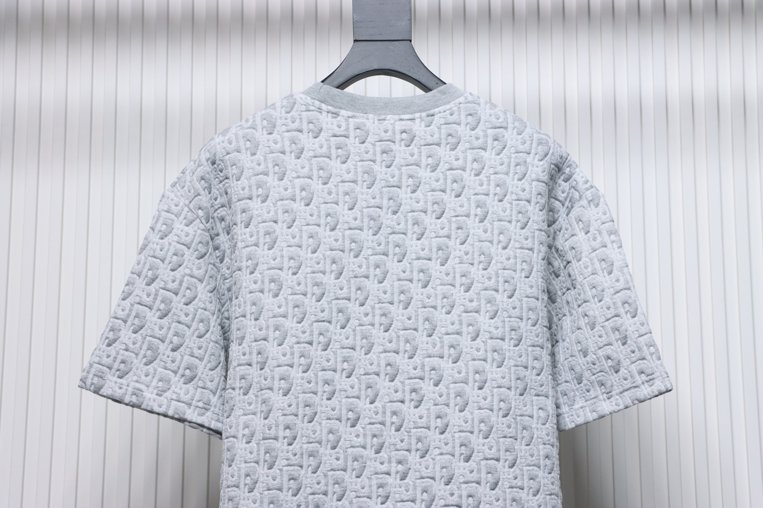 Dior 24ss full print monogram jacquard short sleeves grey
