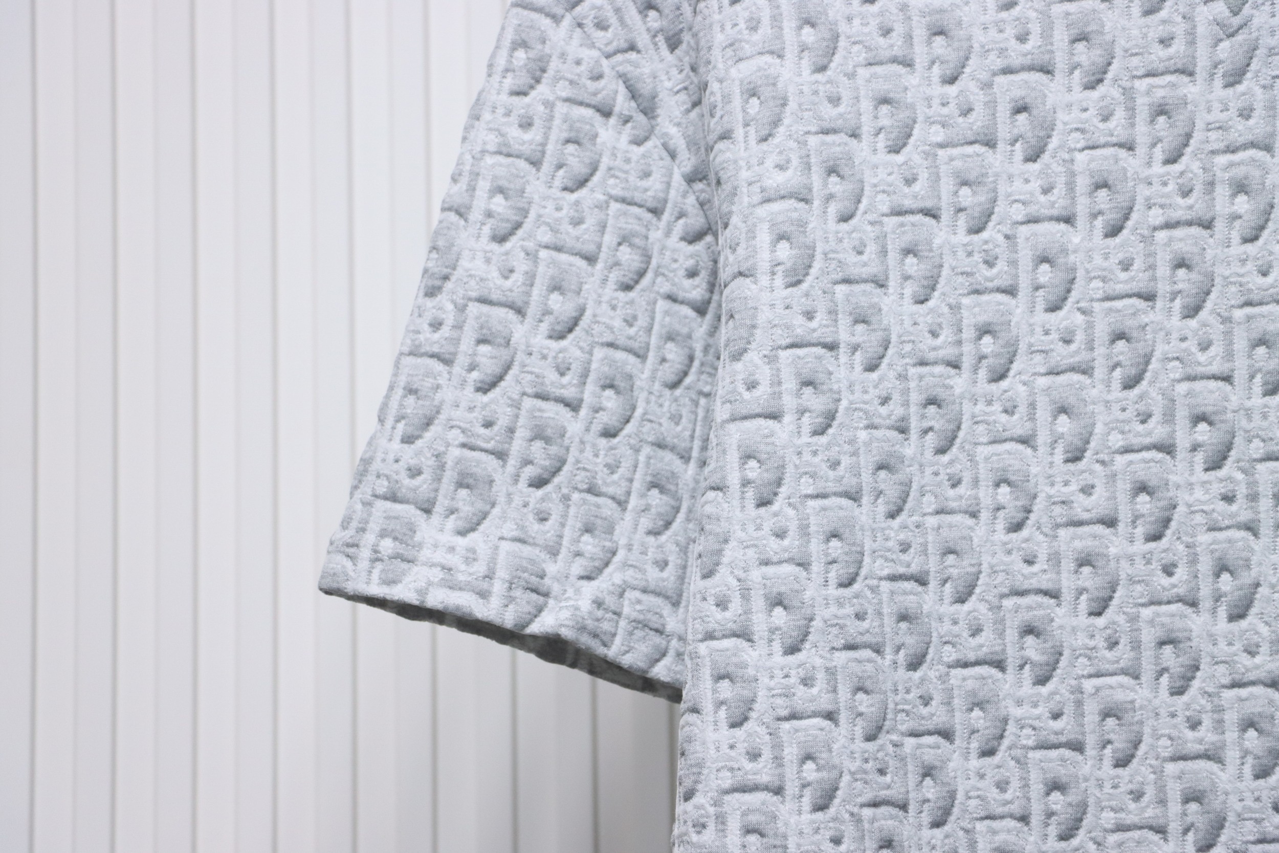 Dior 24ss full print monogram jacquard short sleeves grey