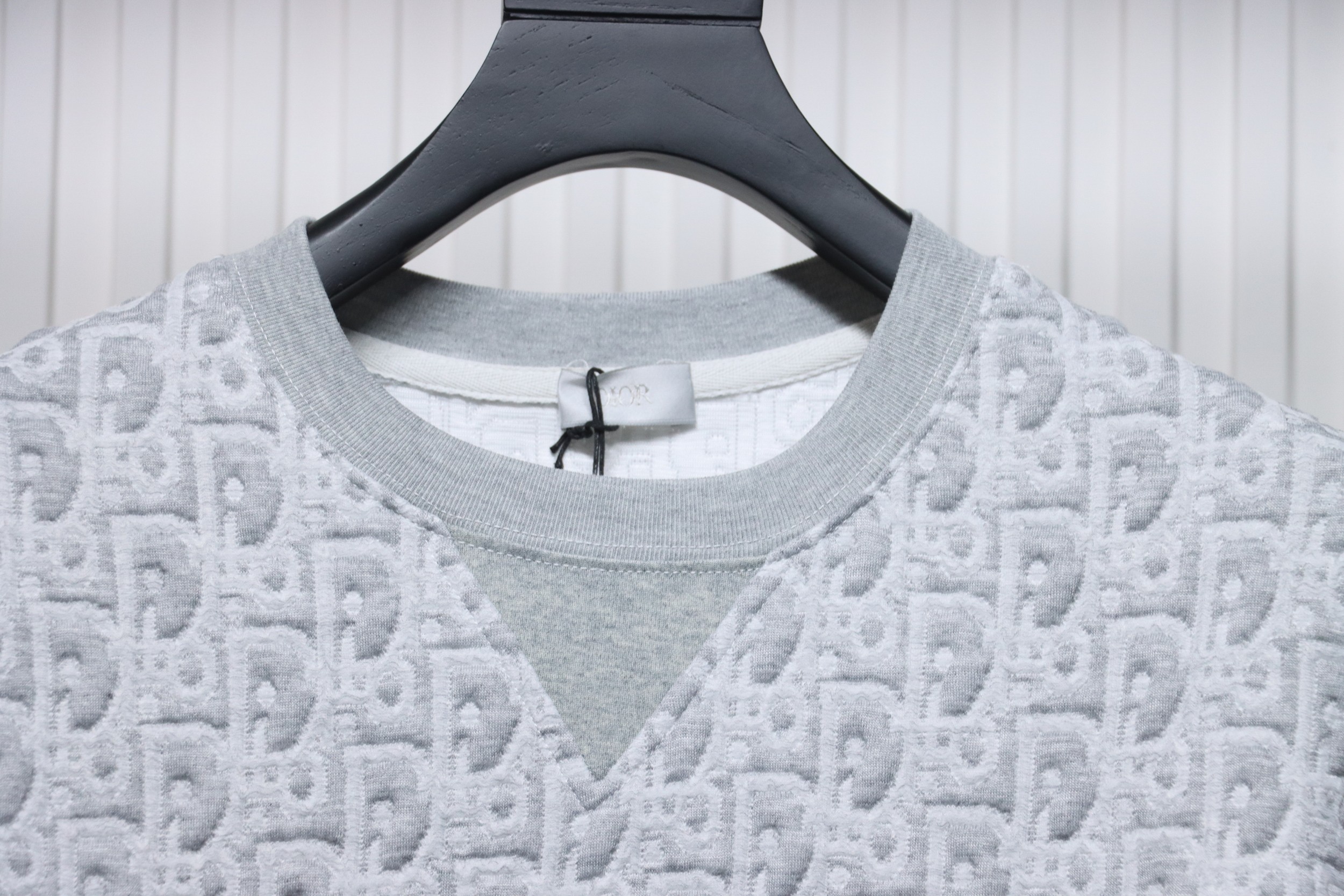 Dior 24ss full print monogram jacquard short sleeves grey