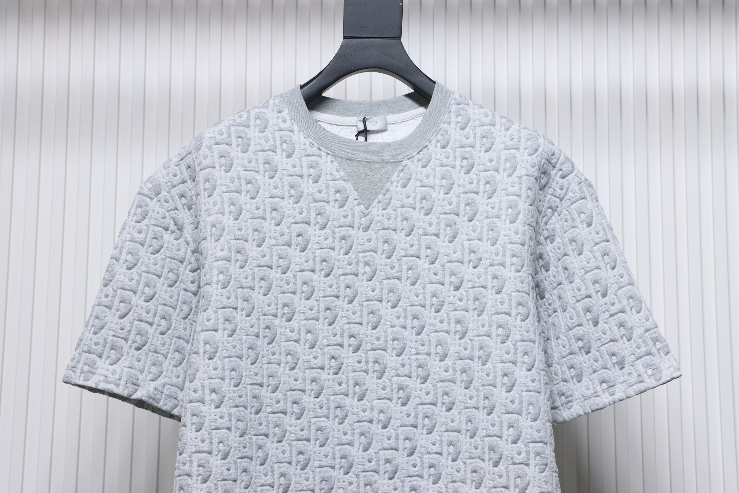 Dior 24ss full print monogram jacquard short sleeves grey