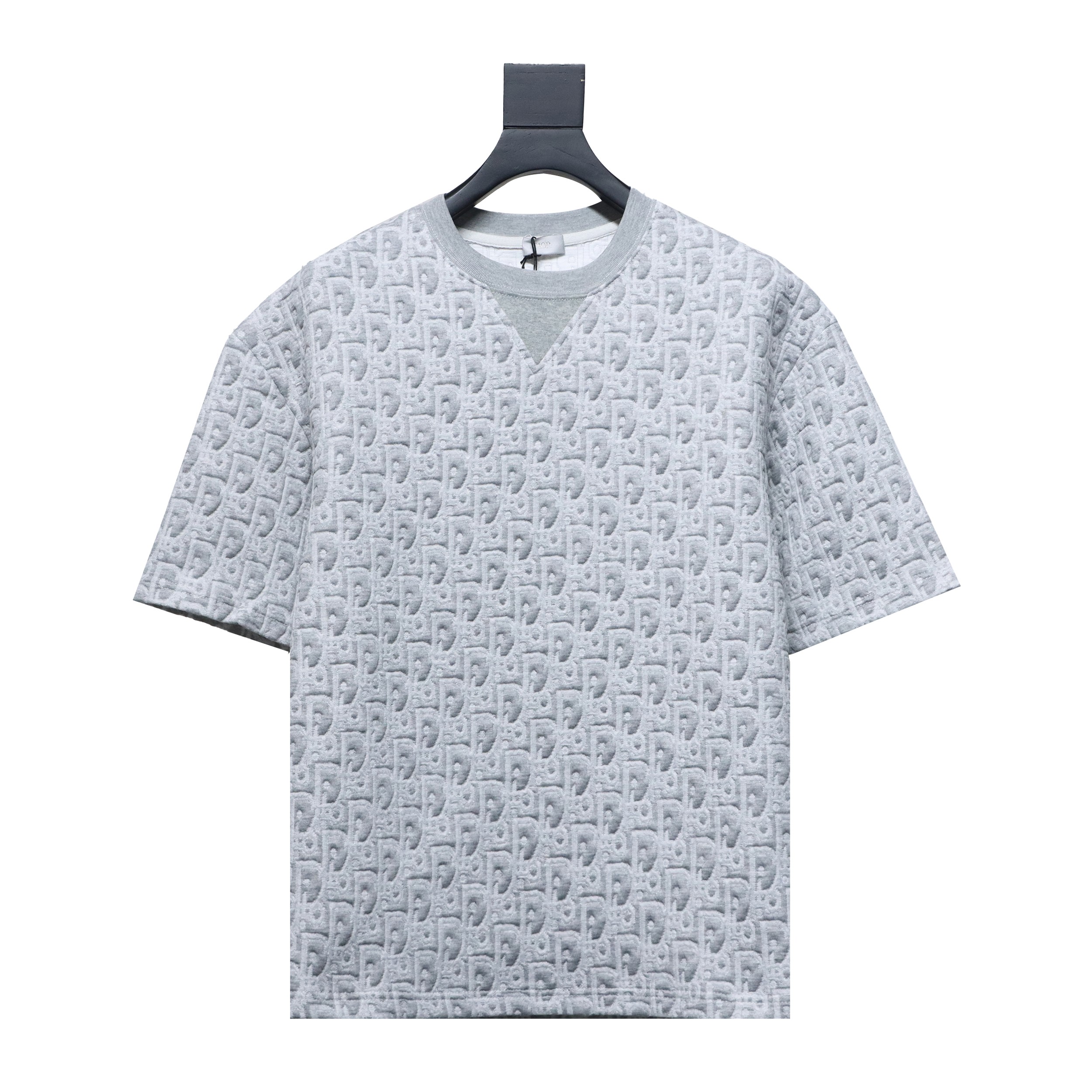 Dior 24ss full print monogram jacquard short sleeves grey