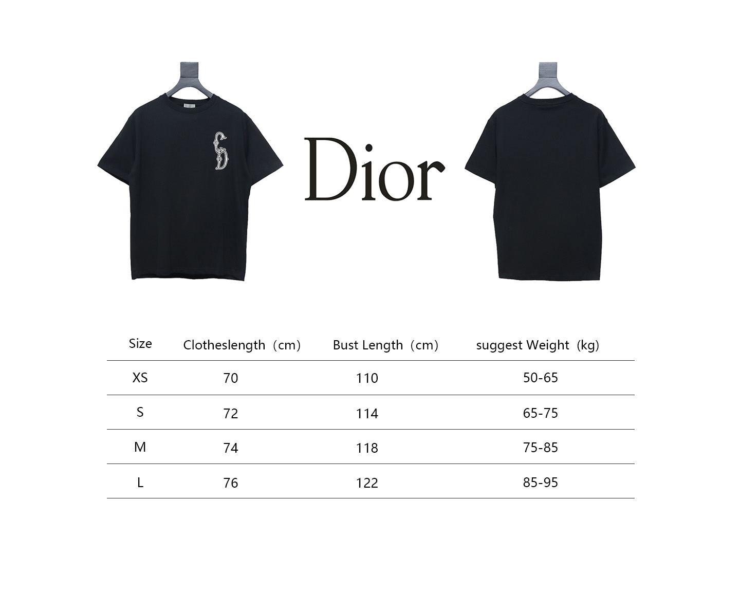 Dior 24ss gold thread embroidered CD short sleeve black
