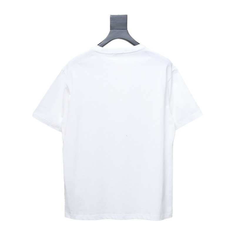 Dior 24ss gold thread embroidered CD short sleeve white 
