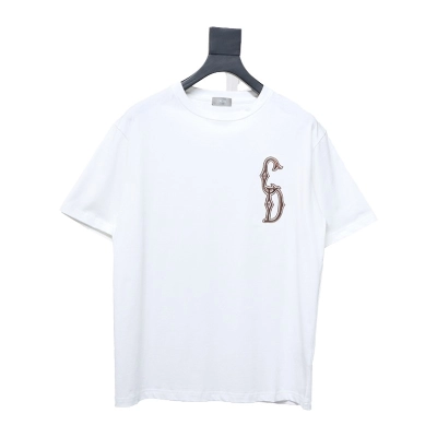 Dior 24ss gold thread embroidered CD short sleeve white  01