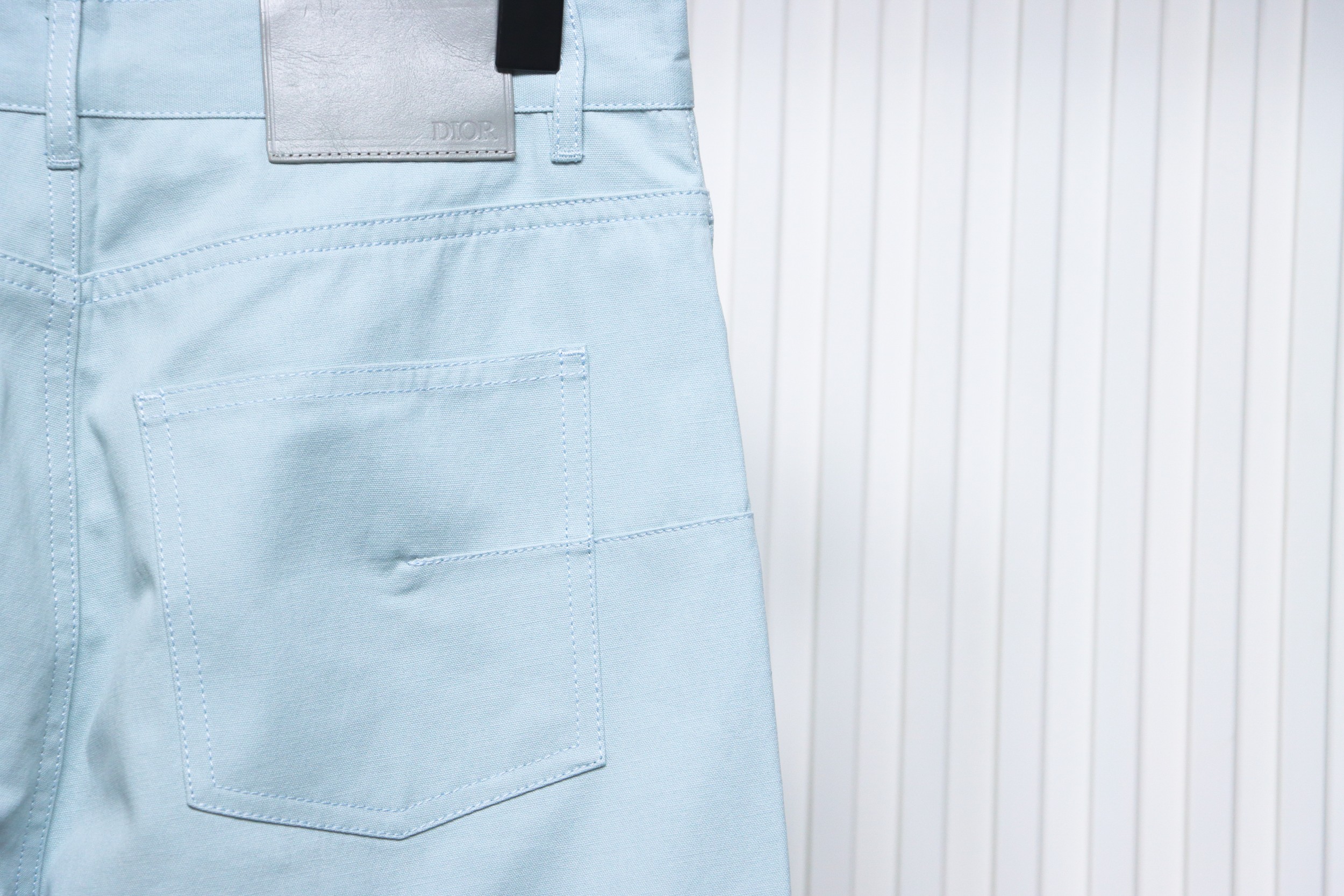 Dior 24ss heart embroidered shorts light blue