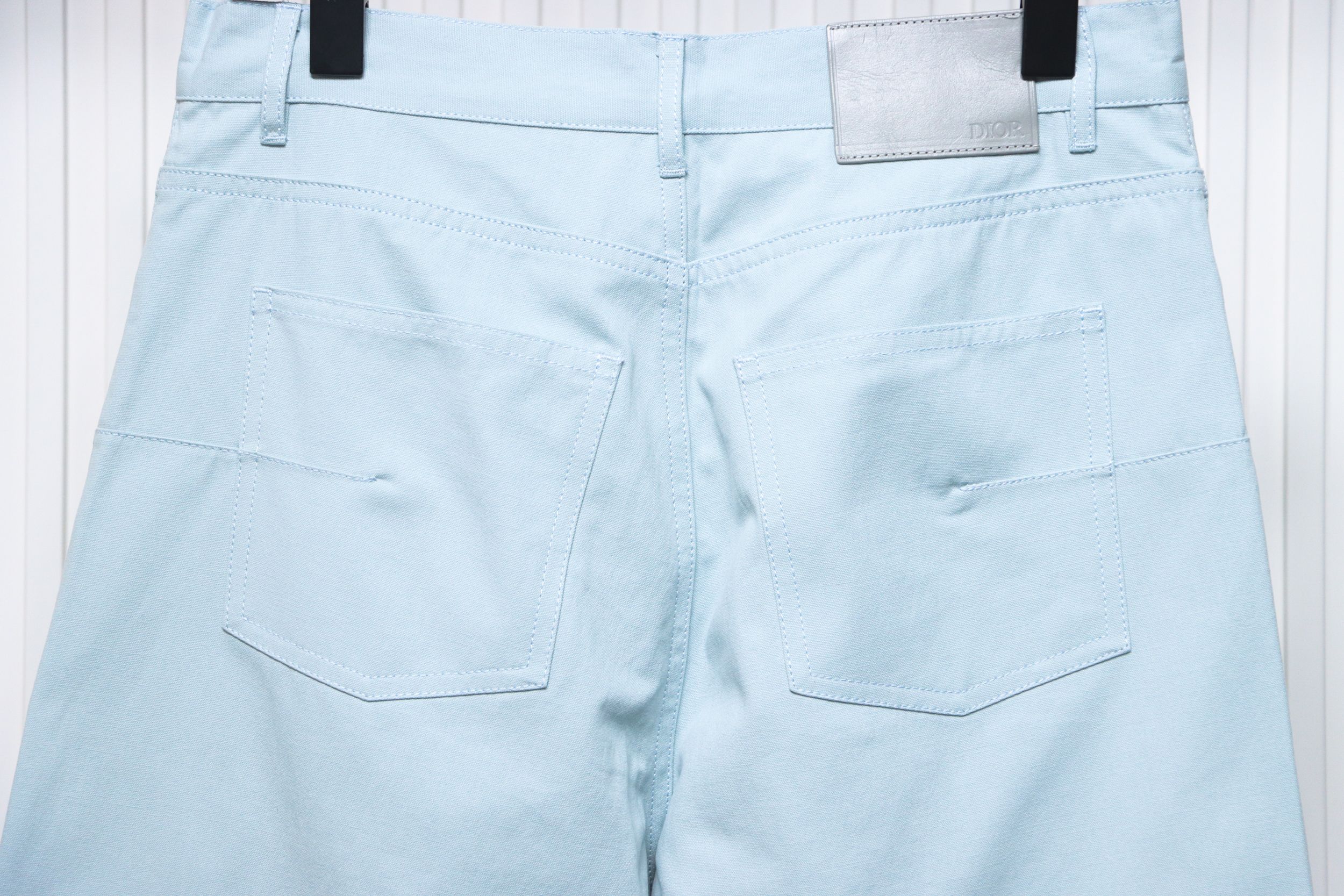 Dior 24ss heart embroidered shorts light blue