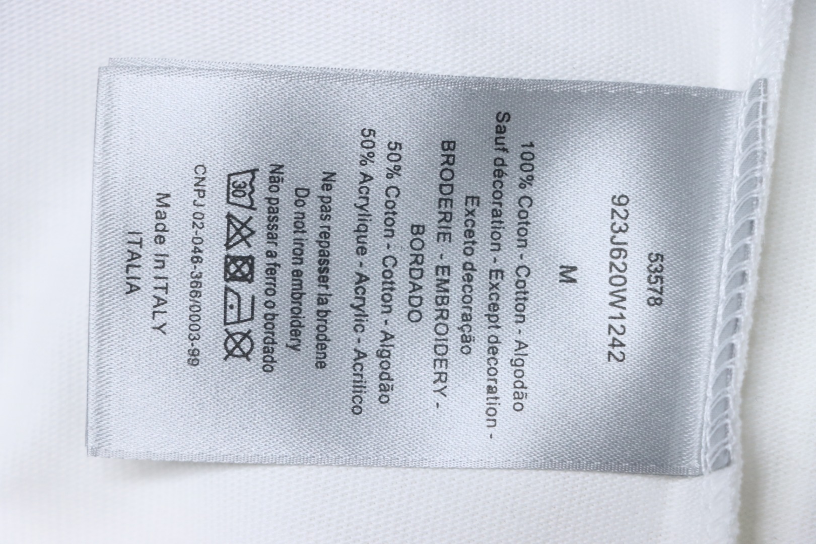 Dior 24ss letter logo print short sleeve white