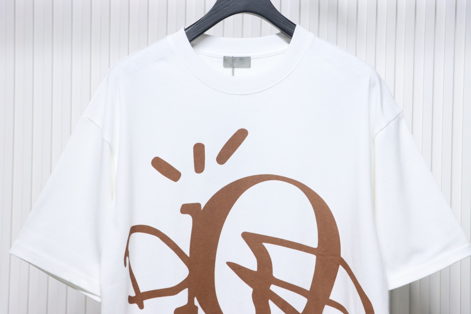 Dior 24ss letter logo print short sleeve white