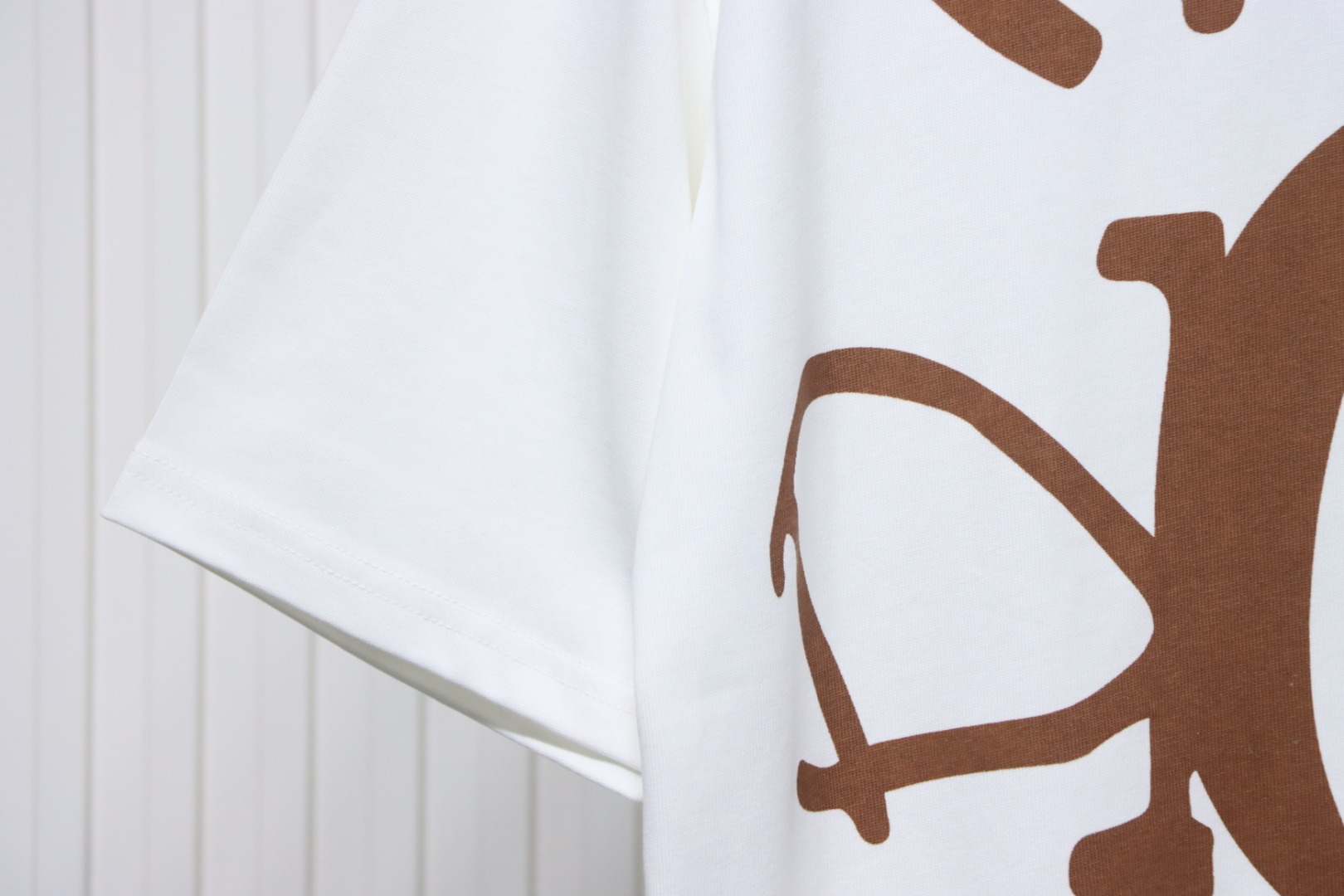 Dior 24ss letter logo print short sleeve white