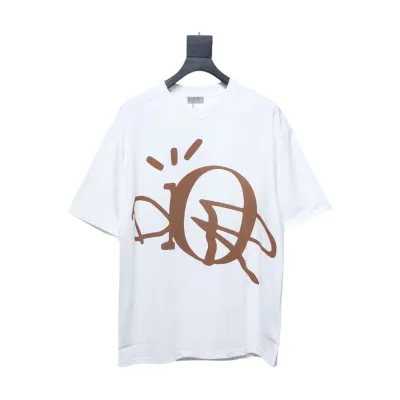 Dior 24ss letter logo print short sleeve white 01