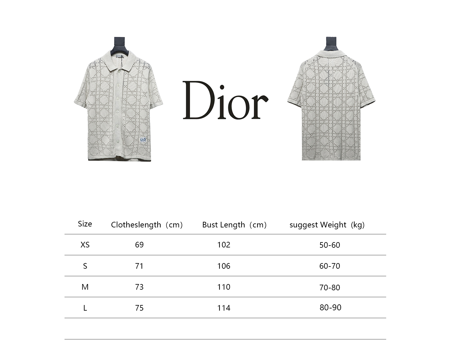 Dior 24ss openwork knit short sleeve cardigan apricot