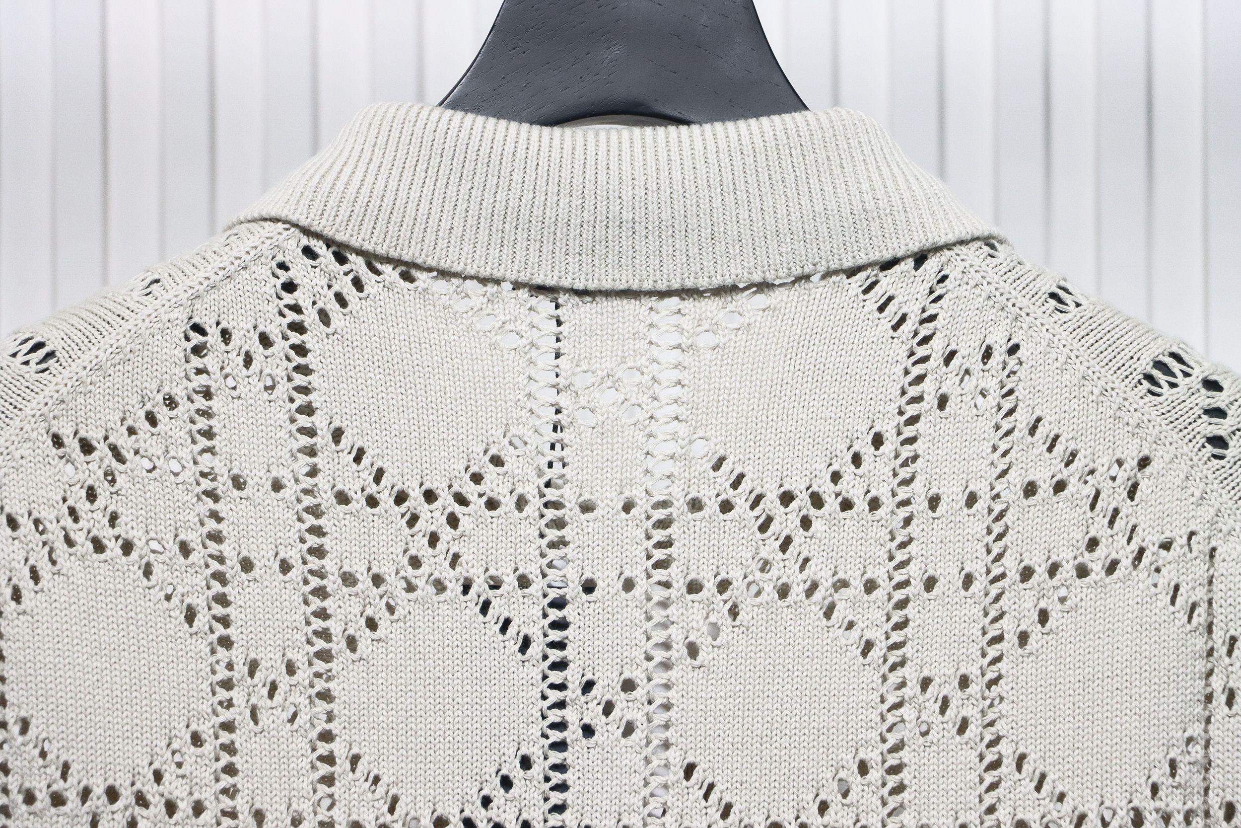 Dior 24ss openwork knit short sleeve cardigan apricot