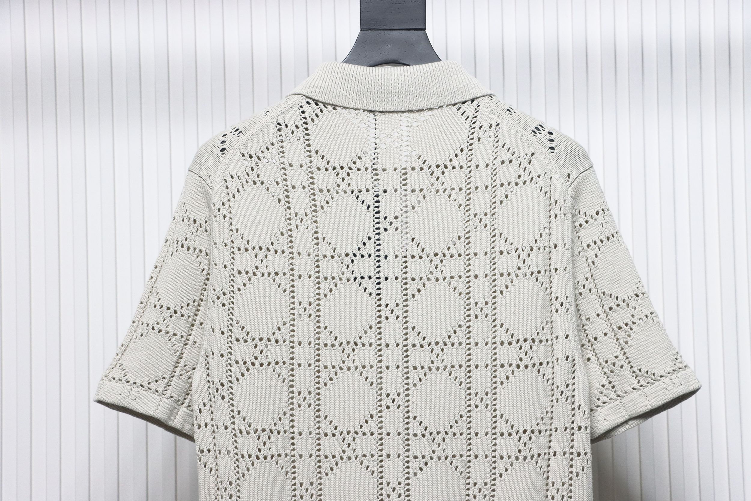 Dior 24ss openwork knit short sleeve cardigan apricot