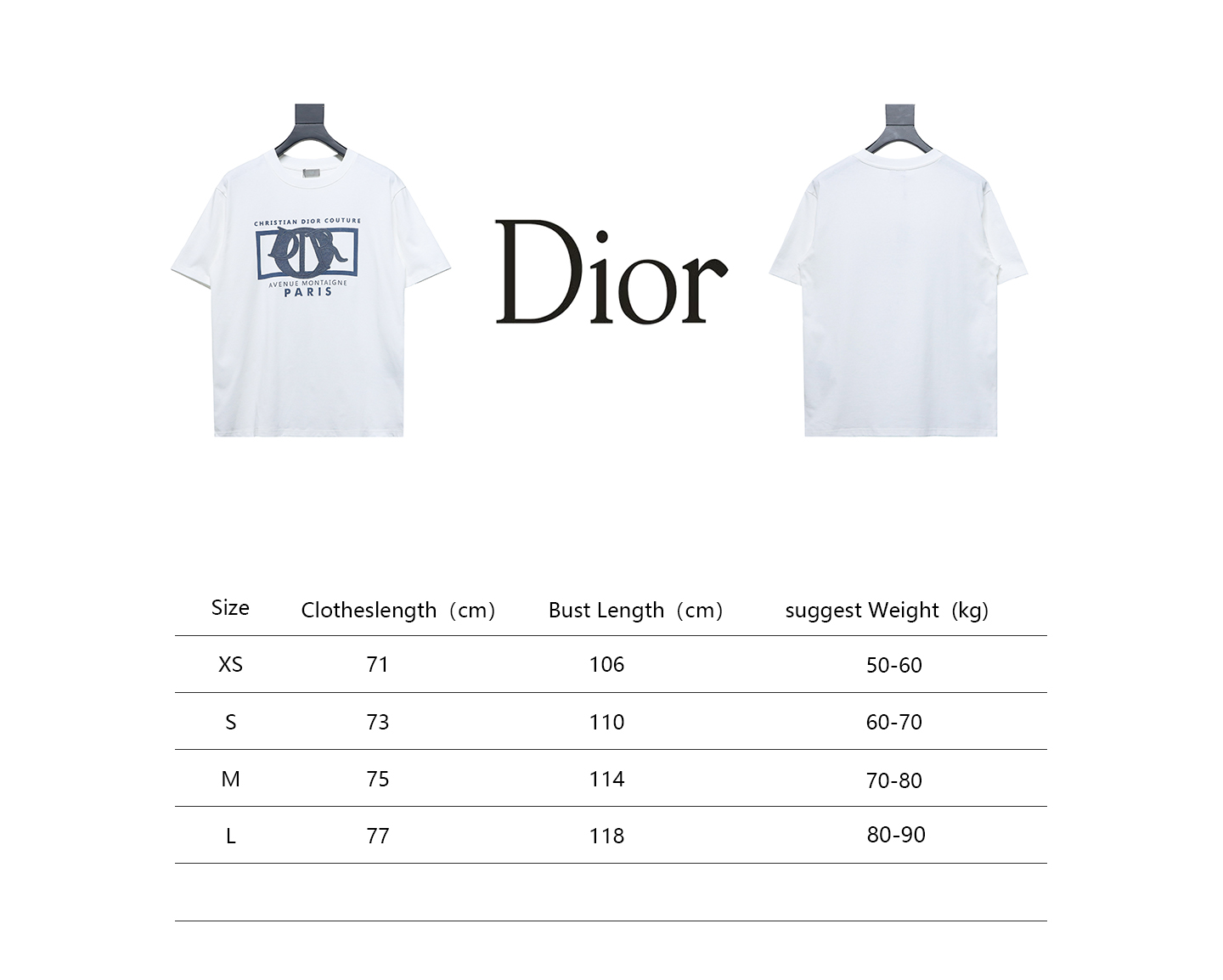 Dior 24ss patch embroidered letter short sleeve white