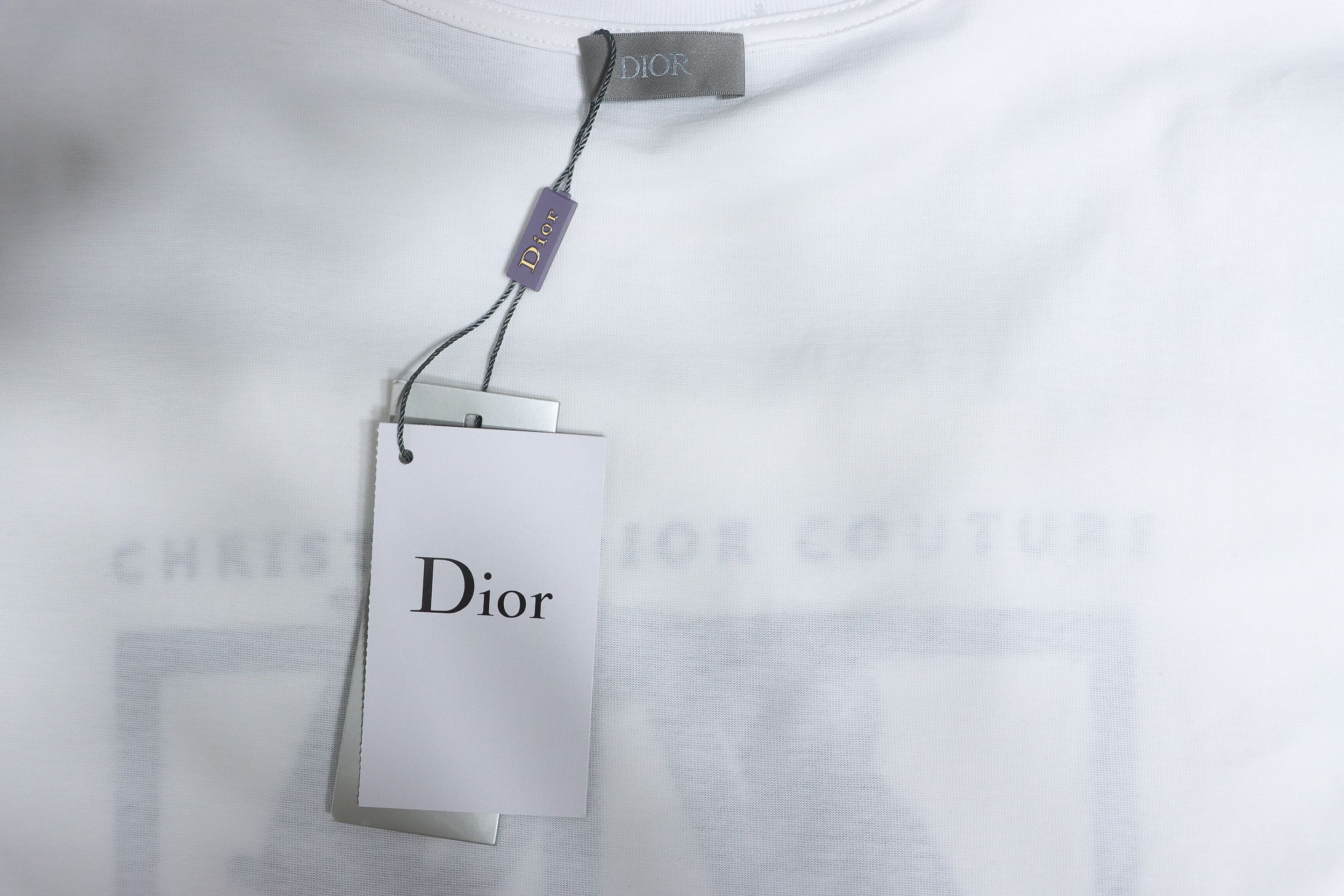 Dior 24ss patch embroidered letter short sleeve white