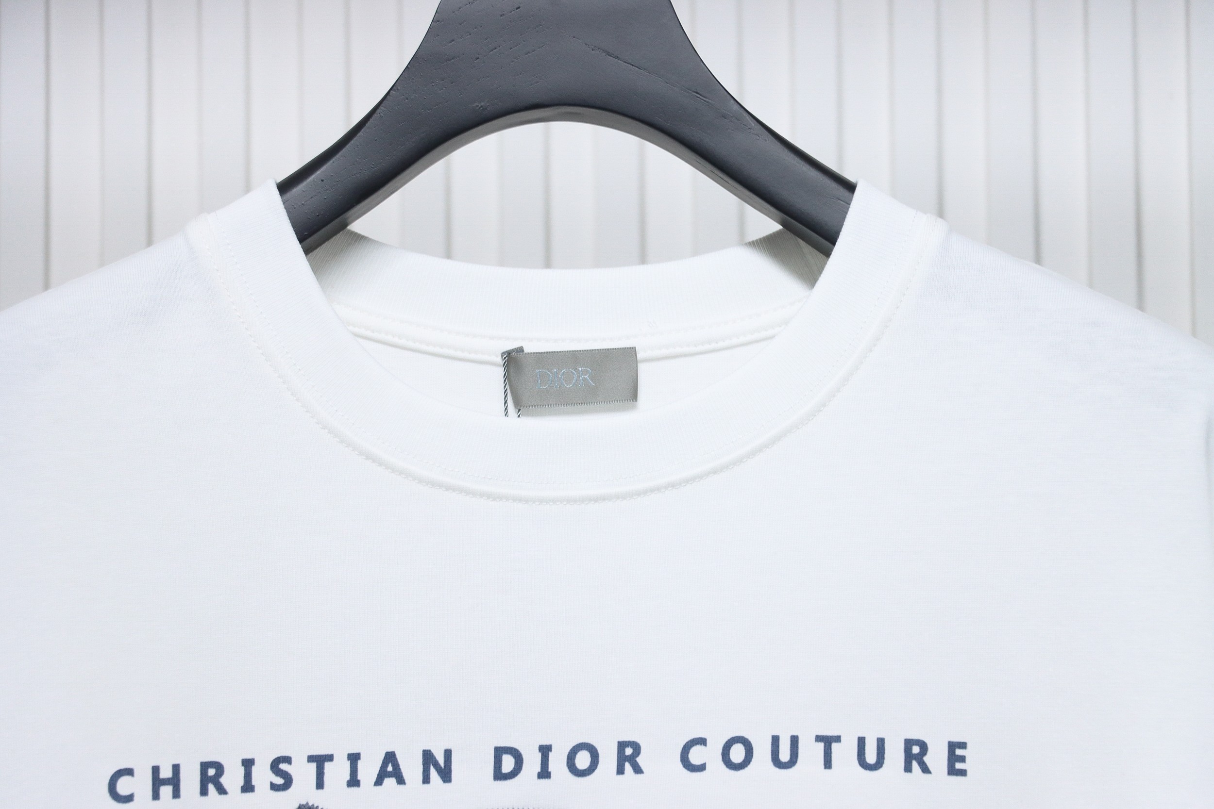 Dior 24ss patch embroidered letter short sleeve white