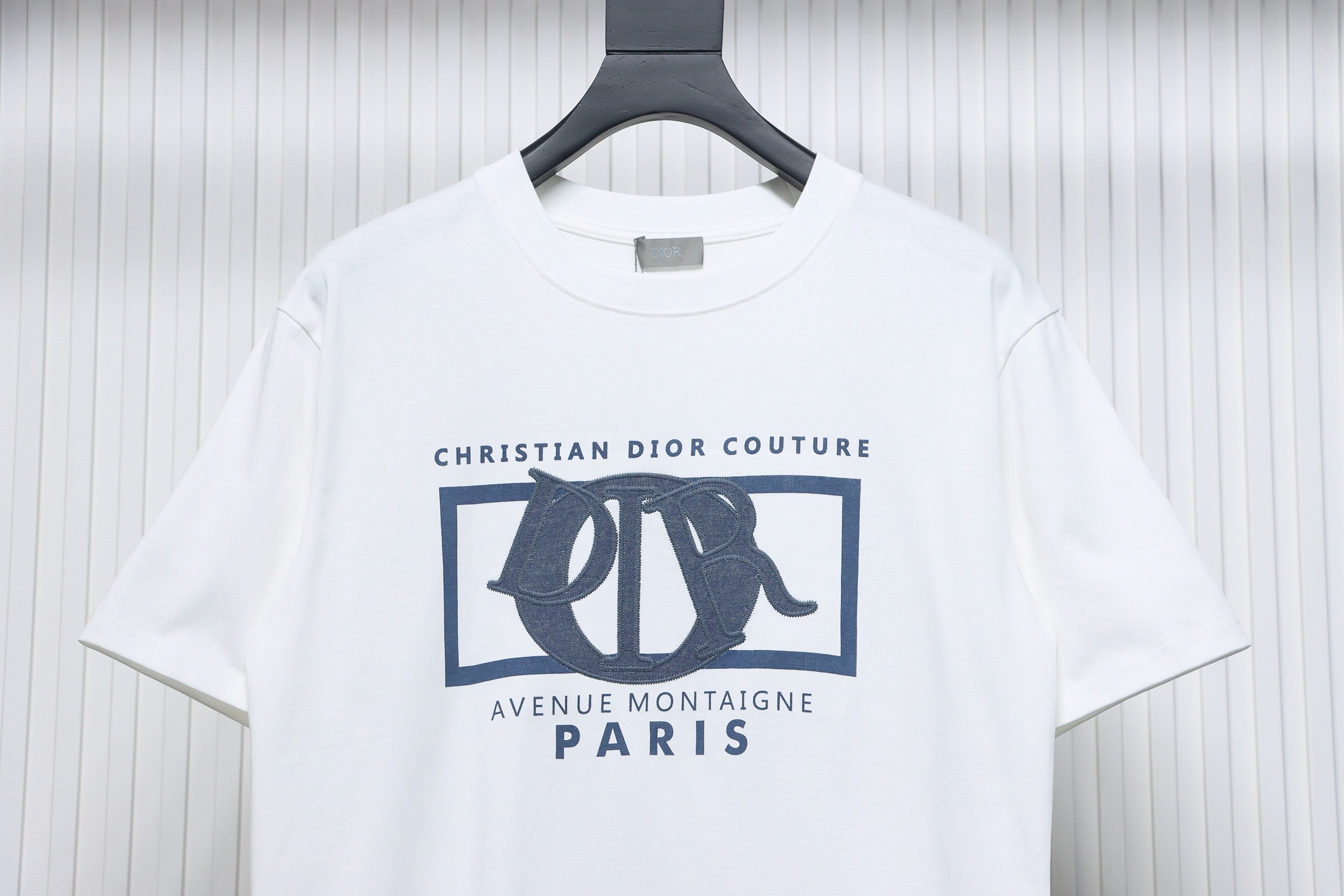 Dior 24ss patch embroidered letter short sleeve white