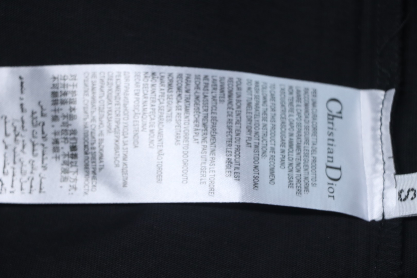 Dior 24ss small letter embroidered short sleeve black